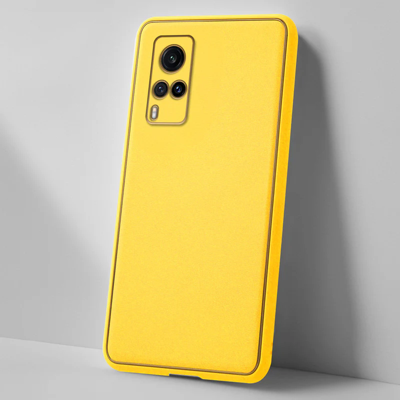 Electroplated Frame Leather Back Cover for Vivo X60 Pro - Image 2