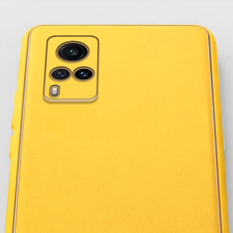 Electroplated Frame Leather Back Cover for Vivo X60 Pro - Image 5