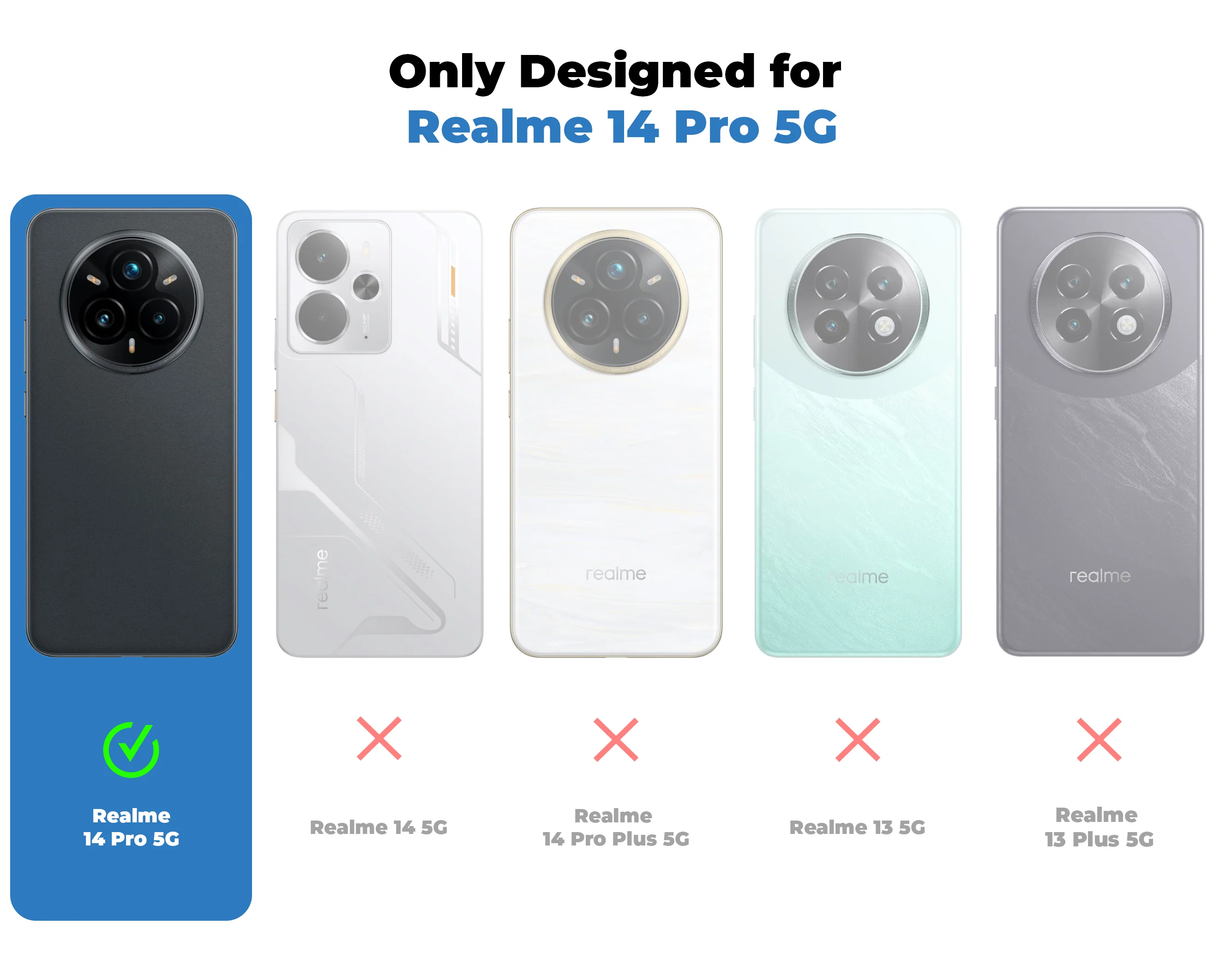 Colored Soft Frame Clear Back Case For Realme 14 Pro 5G - Image 23