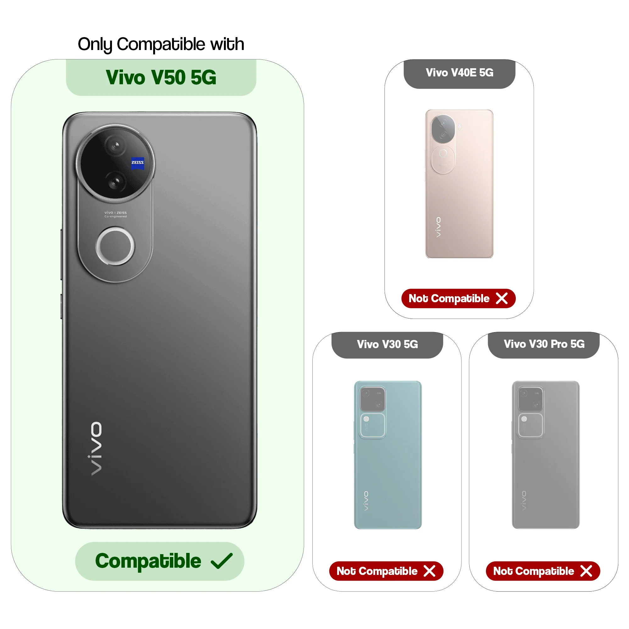 Colourful Frosted Matte With Raised Camera Protection Back Cover Case For Vivo V50 5G - Image 2