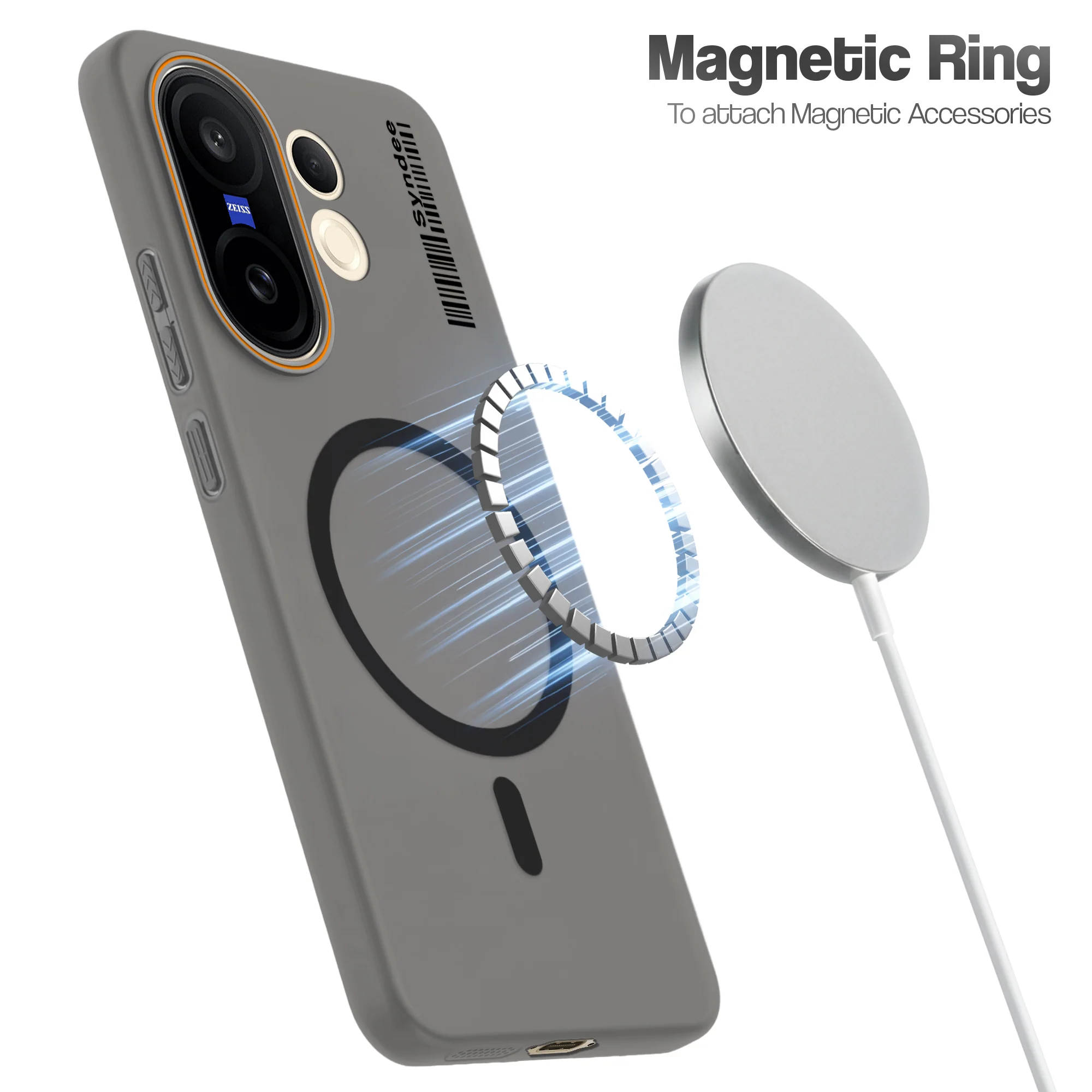 Colourful Frosted Matte Wireless Charging Support Back Cover Case for Vivo X200 FE 5G With Raised Camera Protection - Image 3