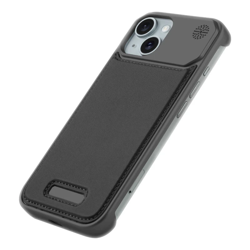Elegant Designed Metallic Finish Leather Bracket Case For Apple iPhone 13 - Image 9