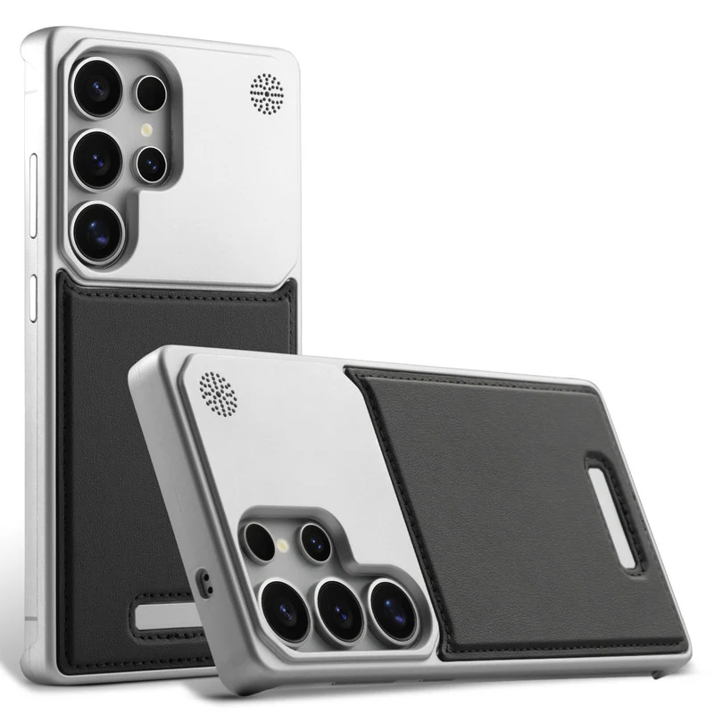 Elegant Designed Metallic Finish Leather Bracket Case For Samsung S23 Ultra 5G - Image 11