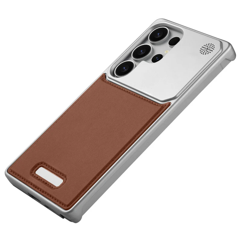 Elegant Designed Metallic Finish Leather Bracket Case For Samsung S25 Ultra 5G - Image 15