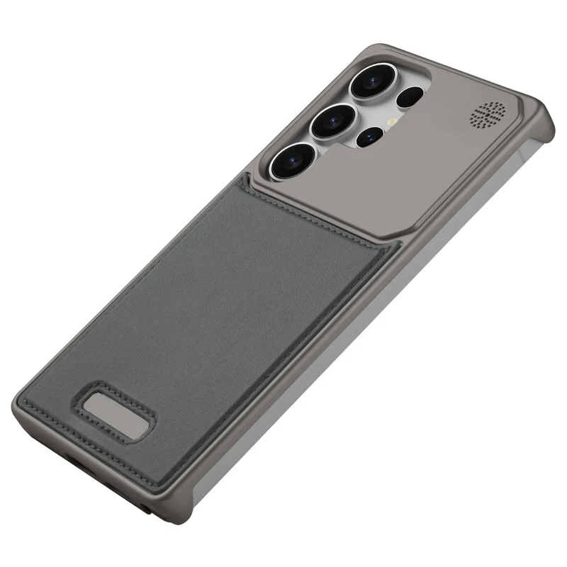 Elegant Designed Metallic Finish Leather Bracket Case For Samsung S25 Ultra 5G - Image 21