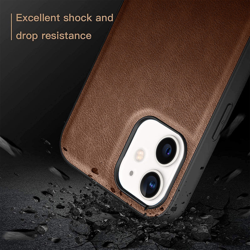 Elegant Leather Finish Back Cover for Apple iPhone 12 - Image 19