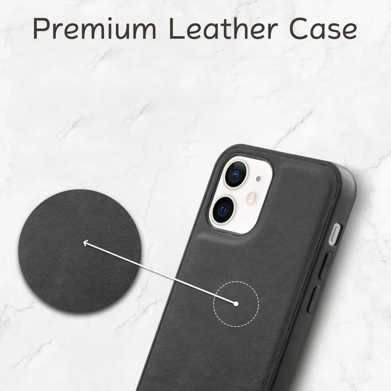 Elegant Leather Finish Back Cover for Apple iPhone 12 - Image 6