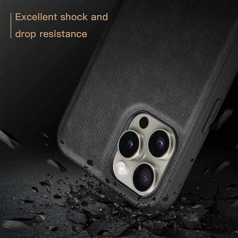 Elegant Leather Finish Back Cover for Apple iPhone 12 Pro - Image 5