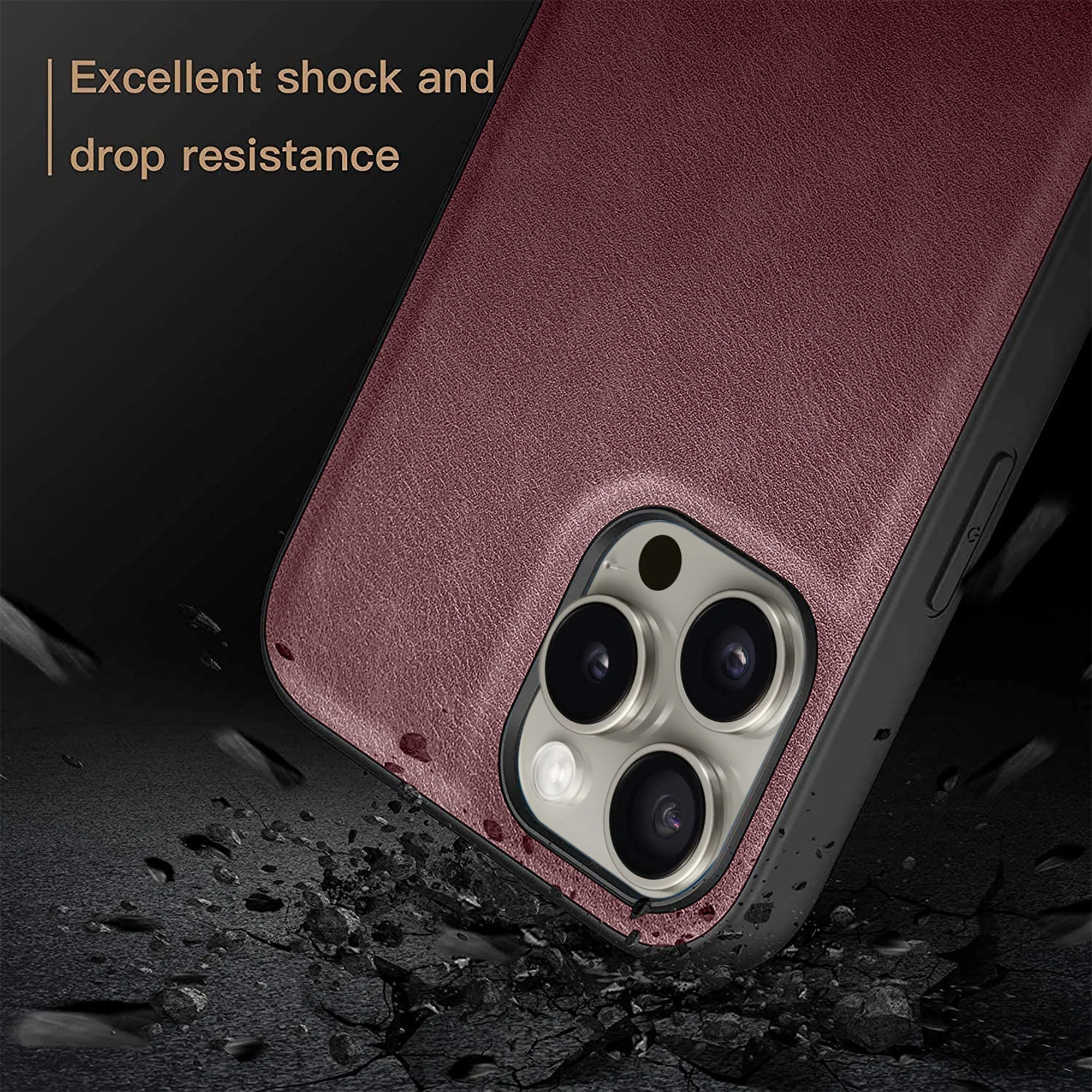 Elegant Leather Finish Back Cover for Apple iPhone 13 Pro - Image 33