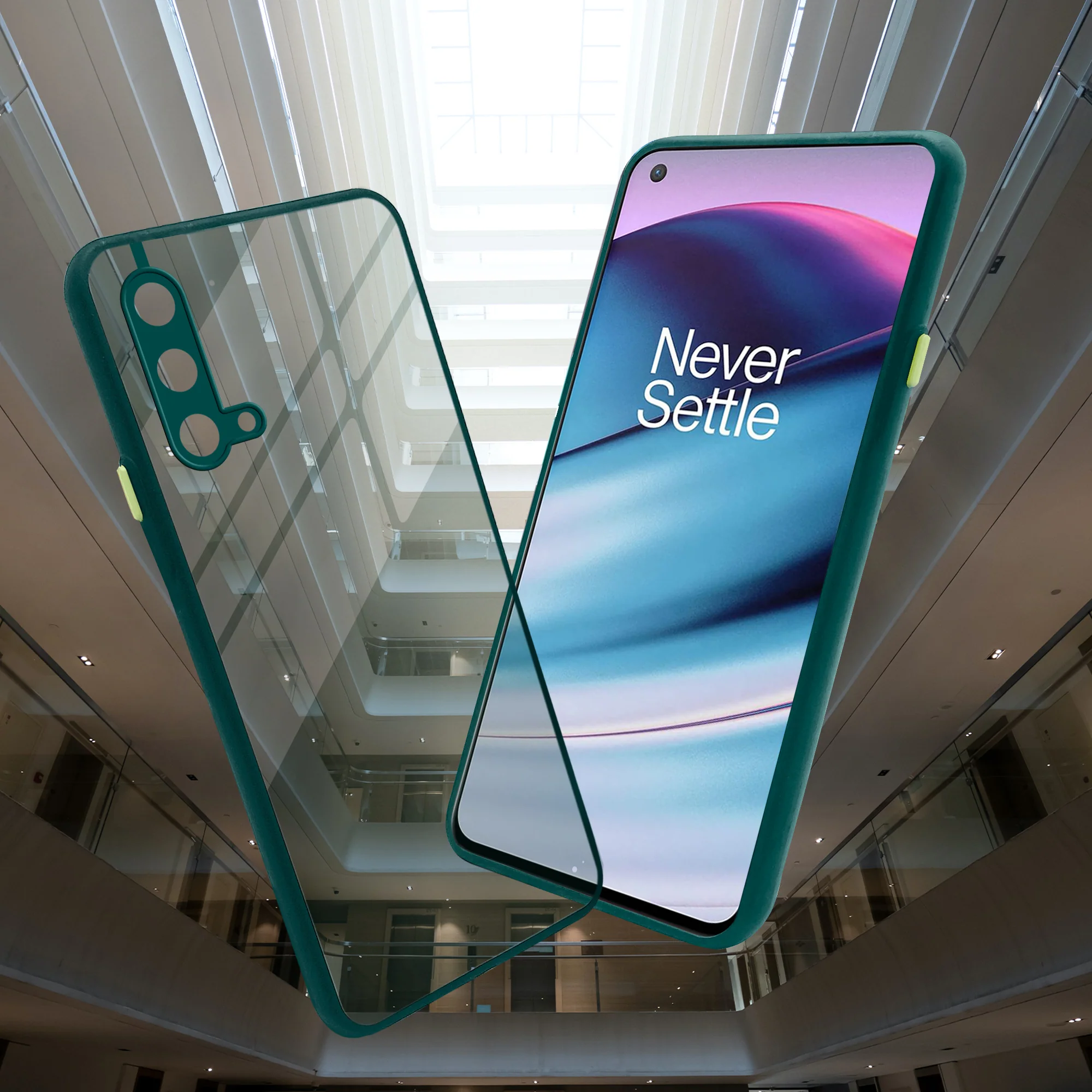 Elegant Smoky Glass Phone Case with Anti-Slip Silicone Edges Back Cover For OnePlus Nord CE 5G - Image 18