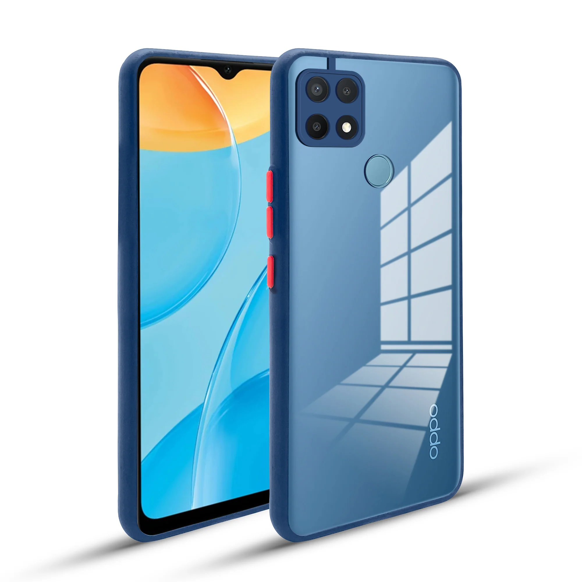 Elegant Smoky Glass Phone Case with Anti-Slip Silicone Edges Back Cover For Oppo A15 - Image 11