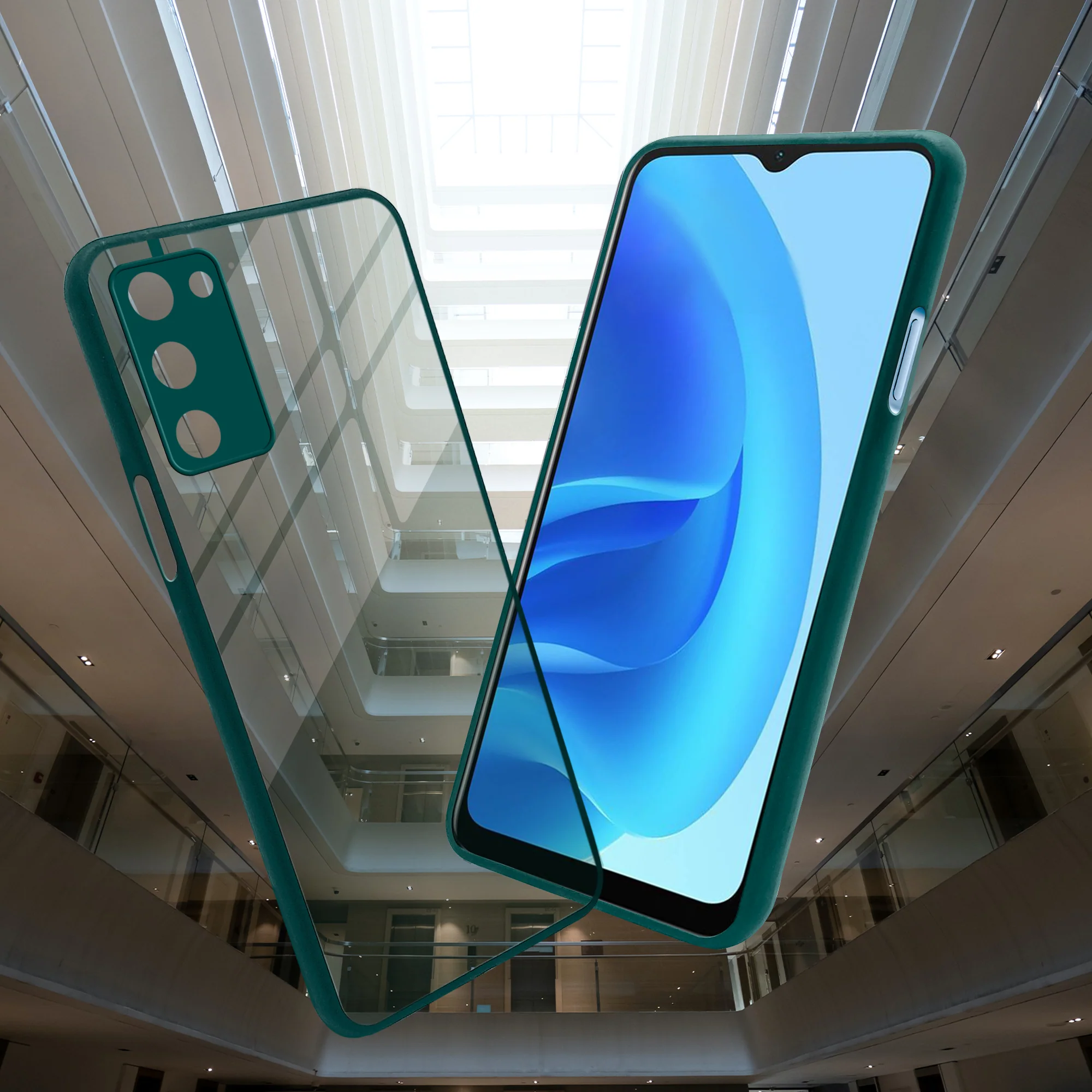 Elegant Smoky Glass Phone Case with Anti-Slip Silicone Edges Back Cover For Oppo A53 2020 - Image 18