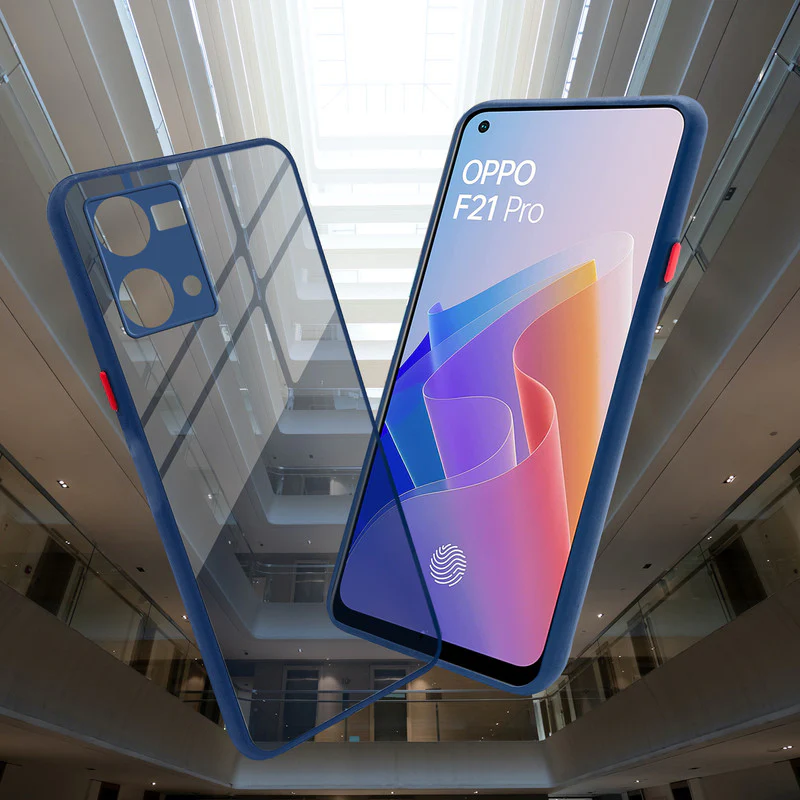 Elegant Smoky Glass Phone Case with Anti-Slip Silicone Edges Back Cover For Oppo F21 Pro 4G - Image 6
