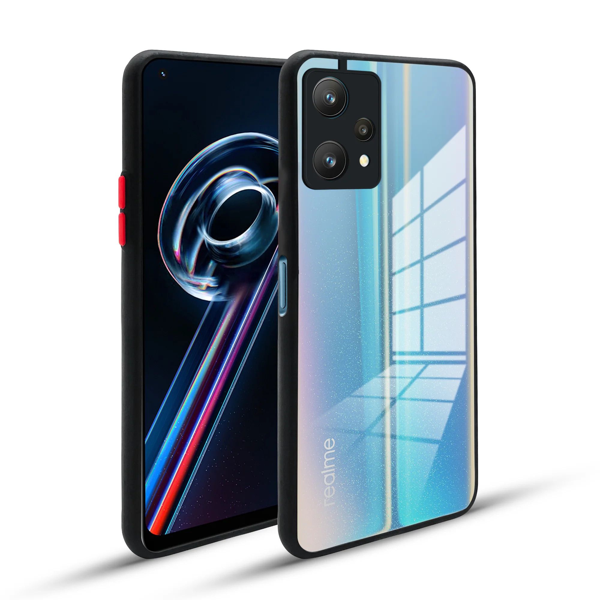 Elegant Smoky Glass Phone Case with Anti-Slip Silicone Edges Back Cover For Realme 9 Pro 5G - Image 5
