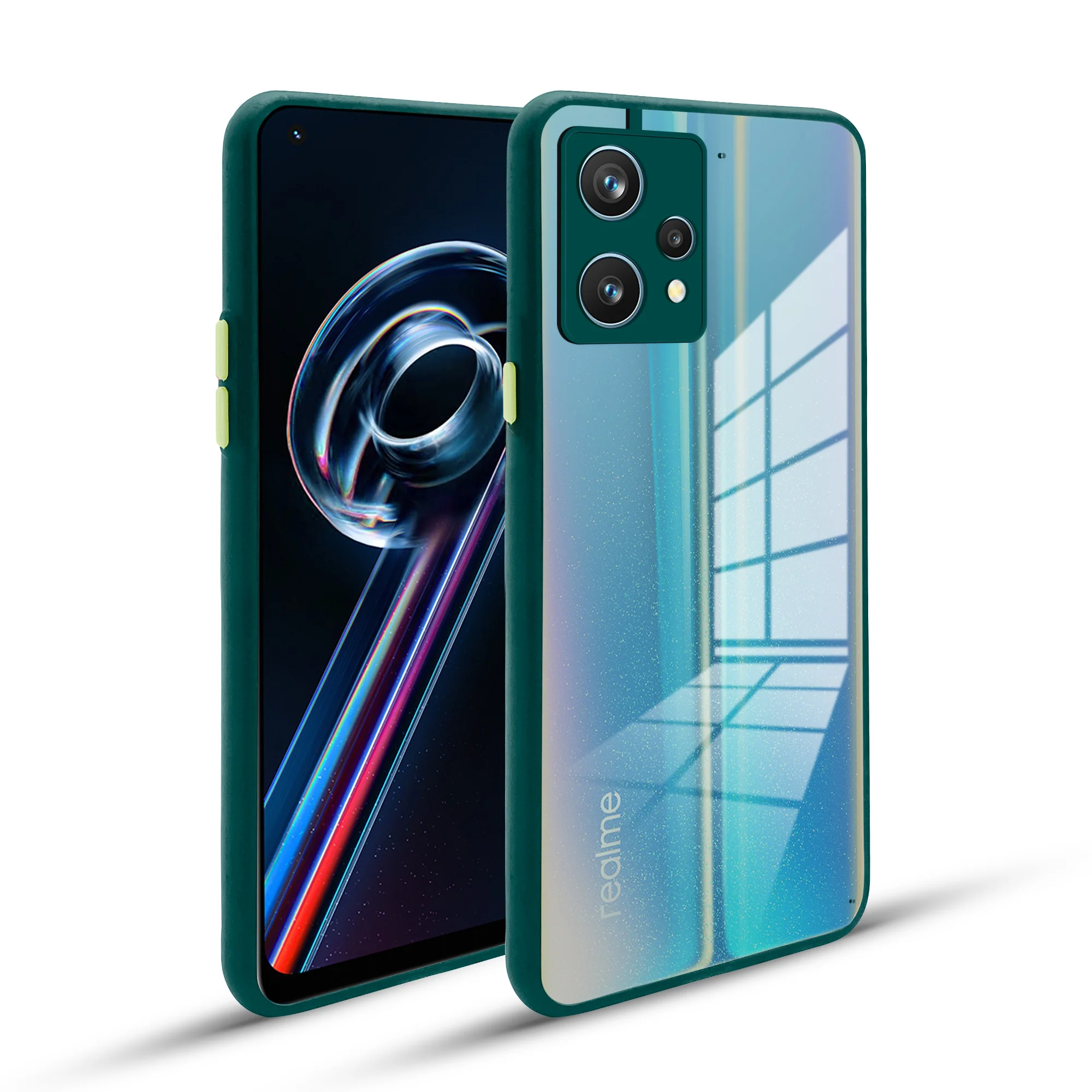 Elegant Smoky Glass Phone Case with Anti-Slip Silicone Edges Back Cover For Realme 9 Pro Plus 5G - Image 17