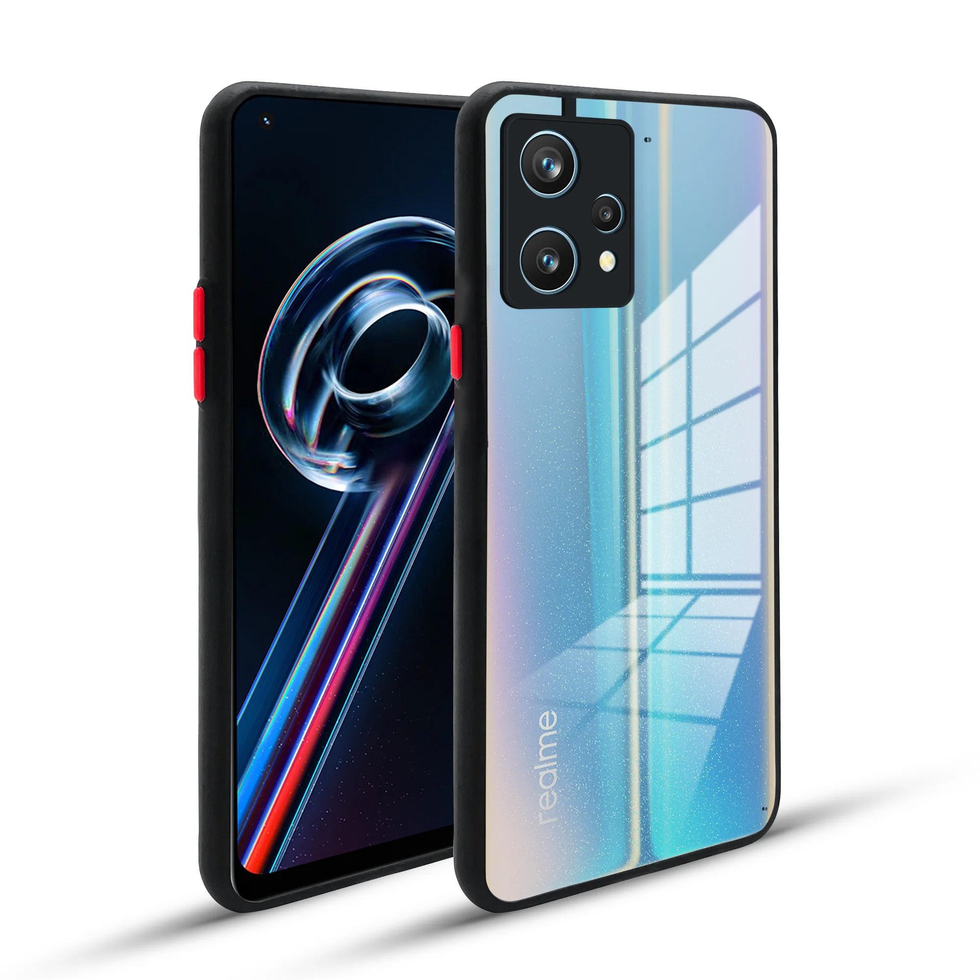 Elegant Smoky Glass Phone Case with Anti-Slip Silicone Edges Back Cover For Realme 9 Pro Plus 5G - Image 5