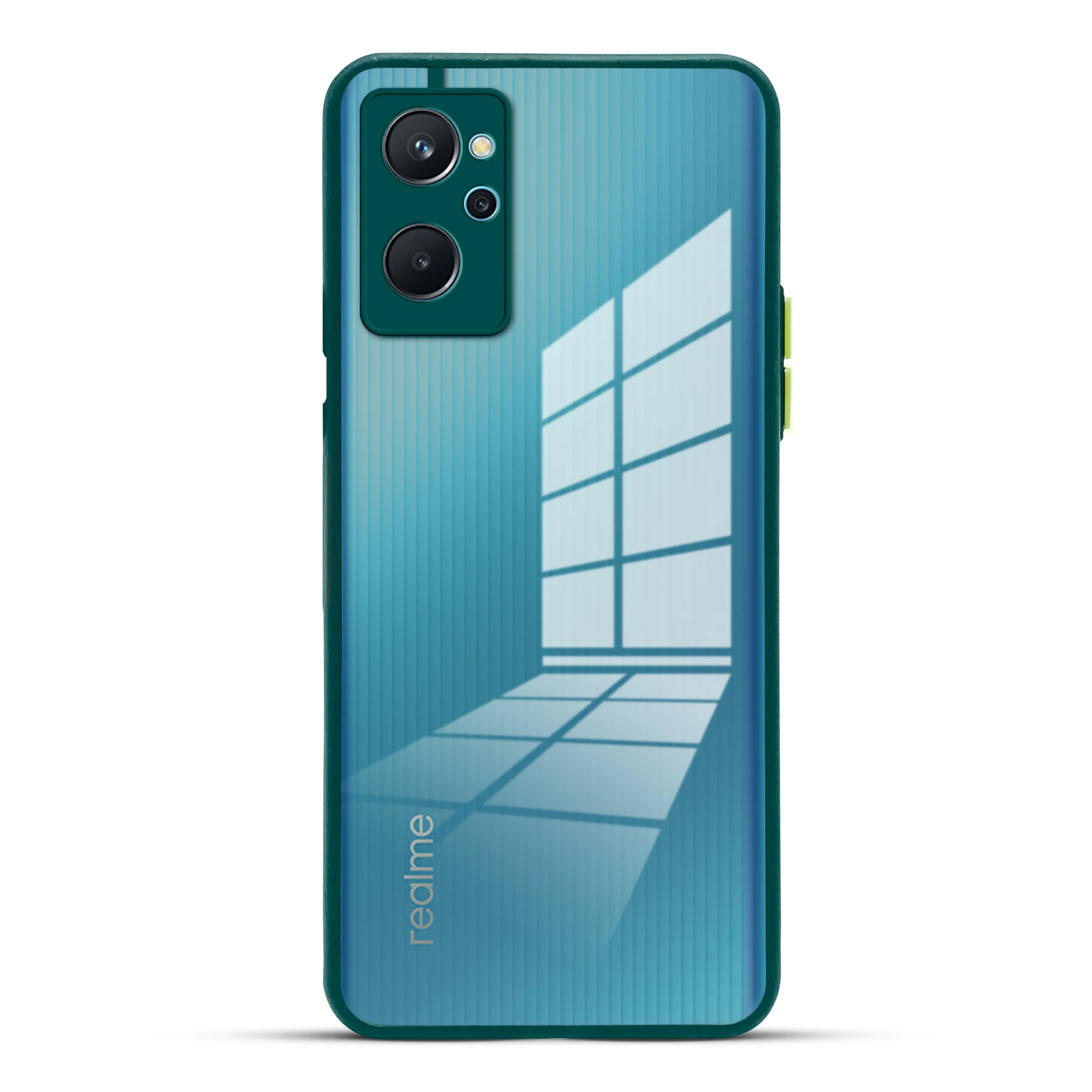 Elegant Smoky Glass Phone Case with Anti-Slip Silicone Edges Back Cover For Realme 9i 4G - Image 13