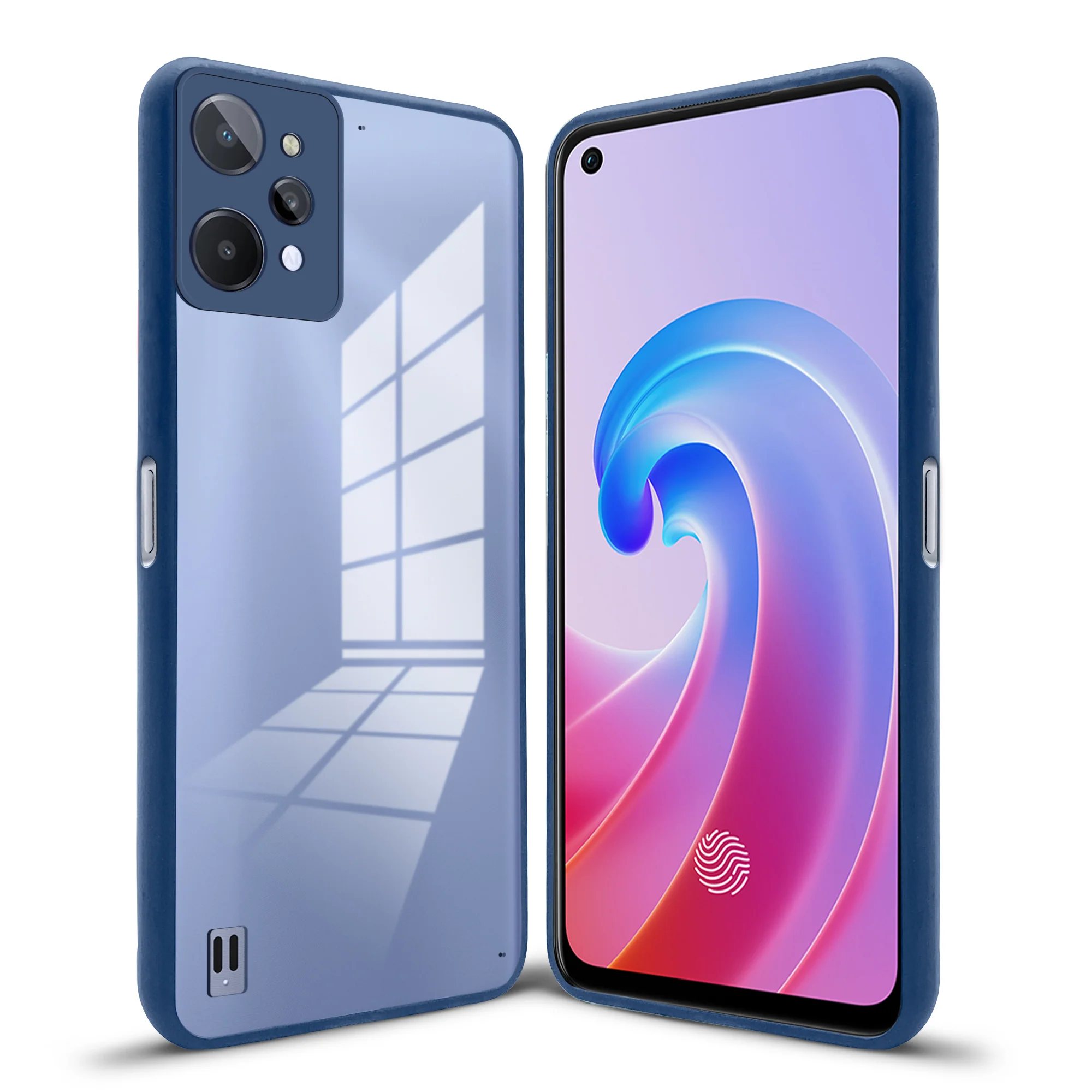 Elegant Smoky Glass Phone Case with Anti-Slip Silicone Edges Back Cover For Realme C31 - Image 10