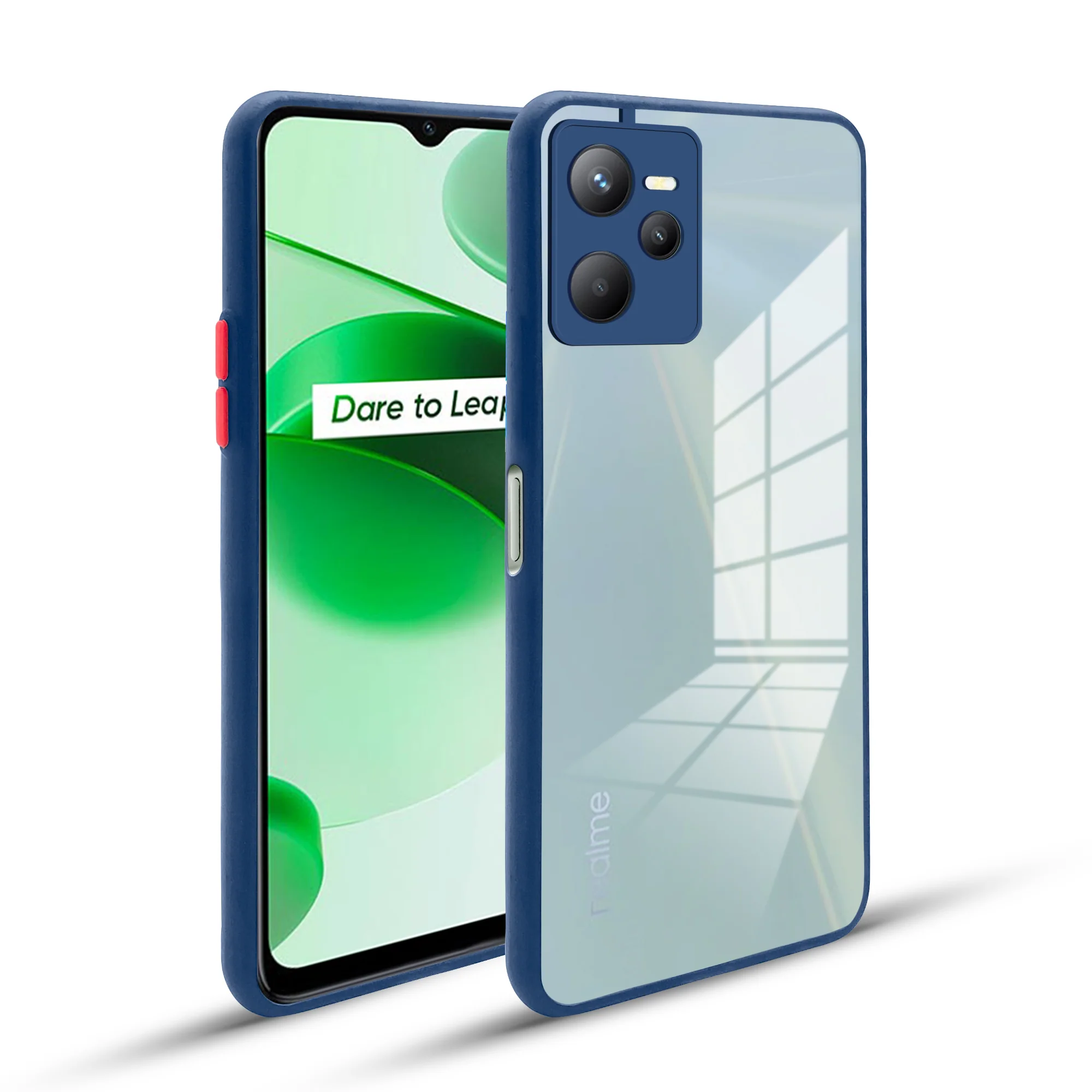 Elegant Smoky Glass Phone Case with Anti-Slip Silicone Edges Back Cover For Realme C35 - Image 11
