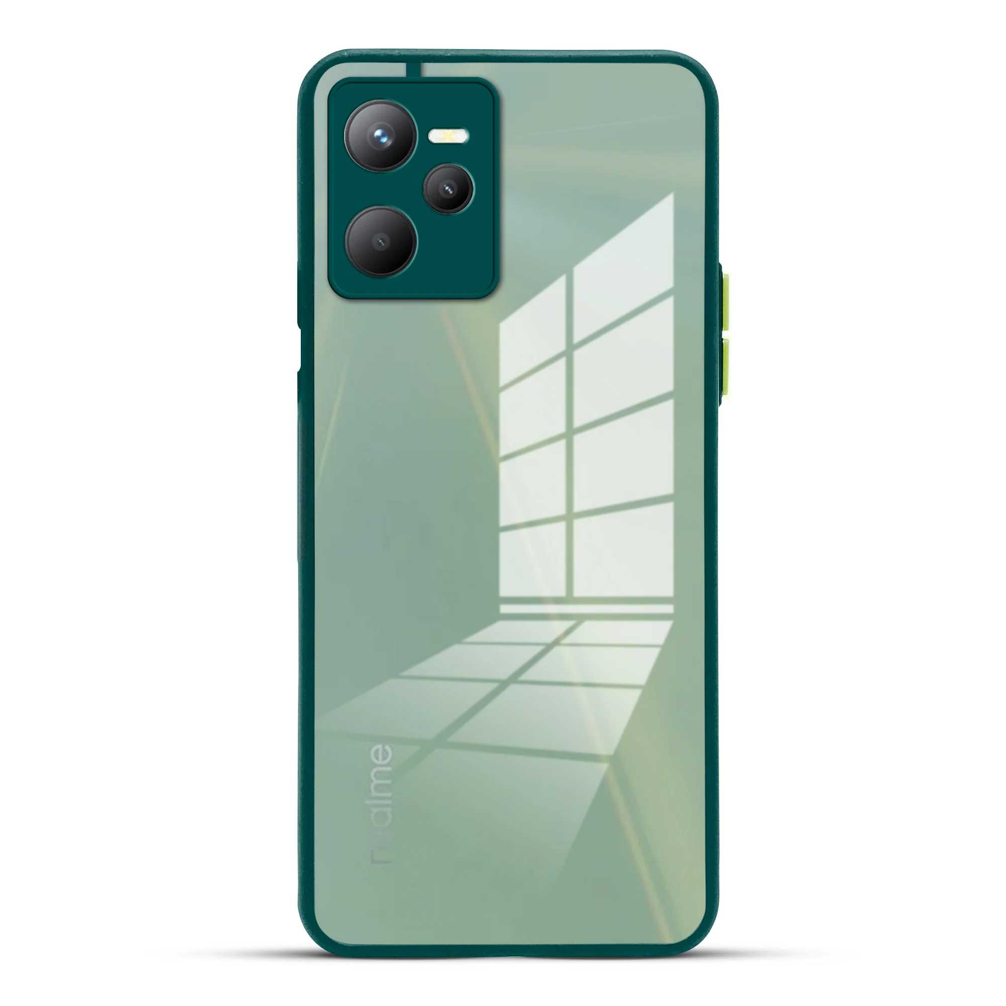 Elegant Smoky Glass Phone Case with Anti-Slip Silicone Edges Back Cover For Realme C35 - Image 13