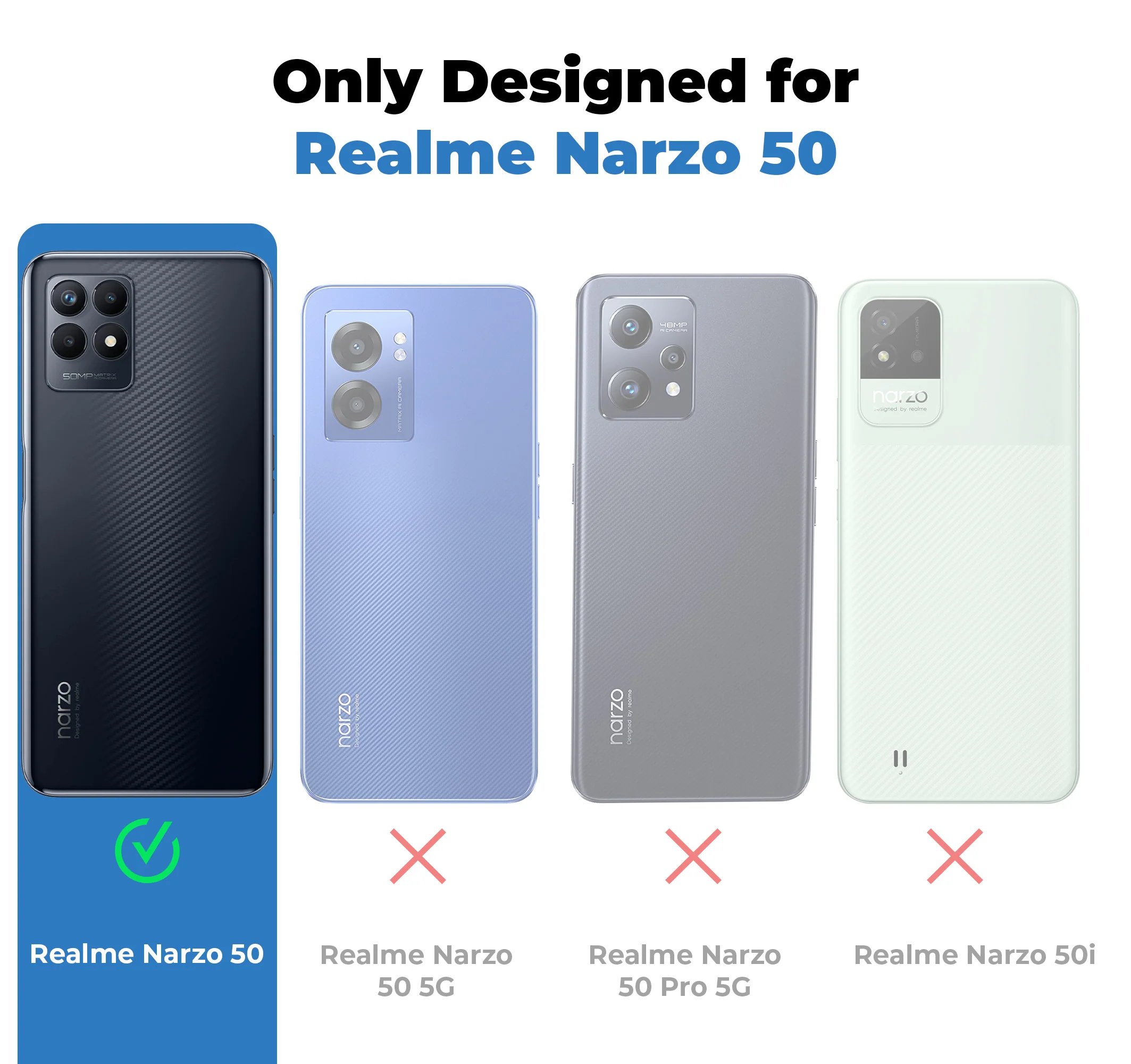 Elegant Smoky Glass Phone Case with Anti-Slip Silicone Edges Back Cover For Realme Narzo 50 - Image 2