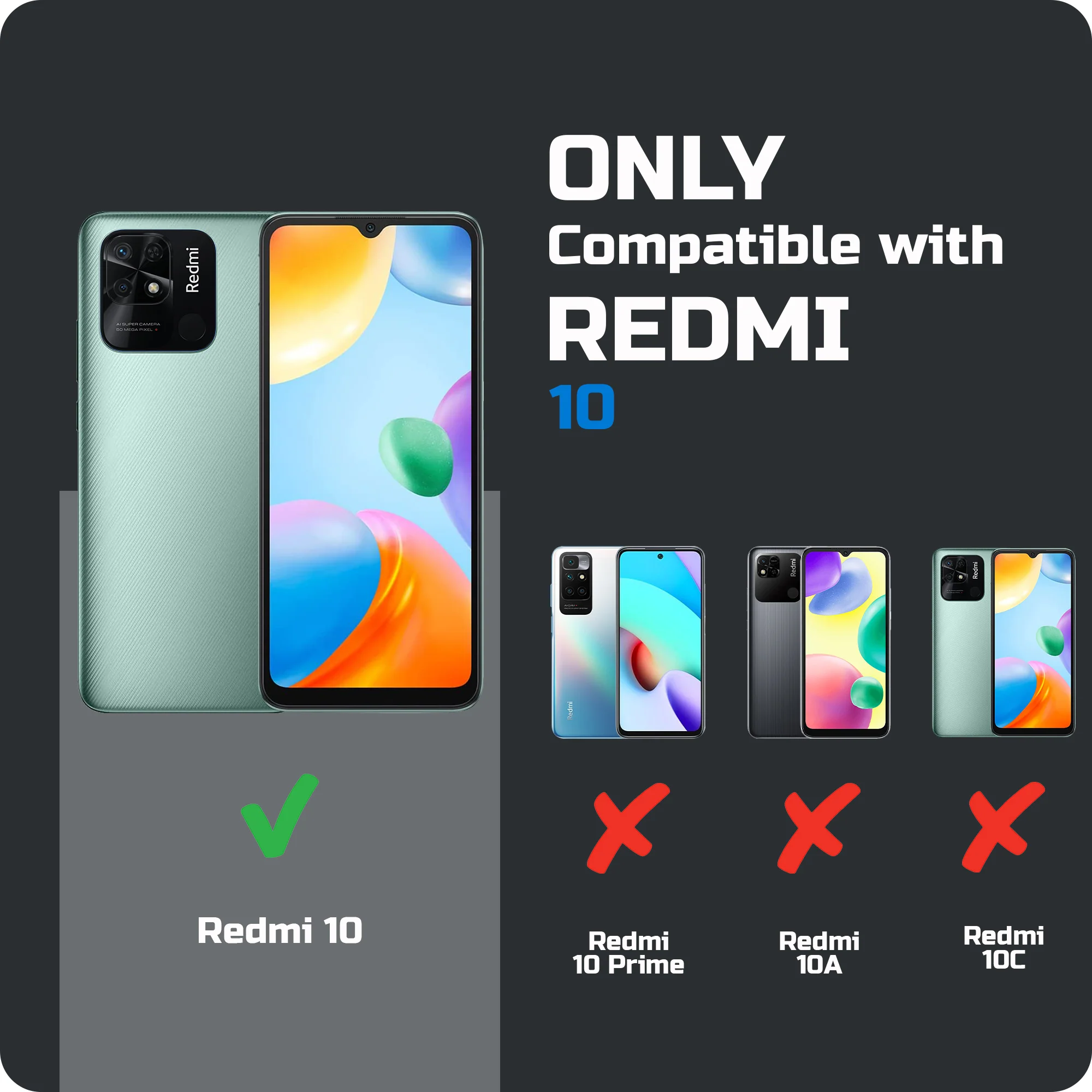 Elegant Smoky Glass Phone Case with Anti-Slip Silicone Edges Back Cover For Redmi 10 - Image 2