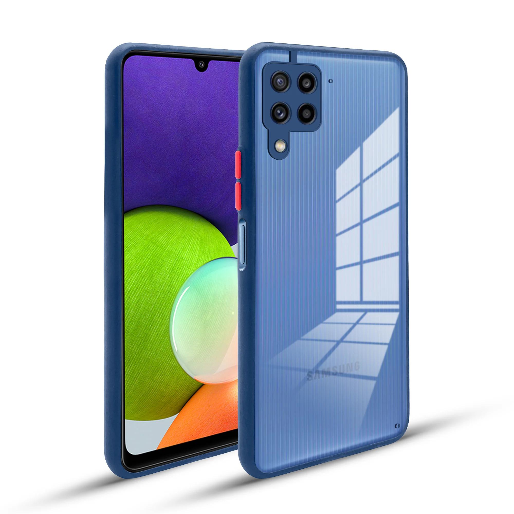 Elegant Smoky Glass Phone Case with Anti-Slip Silicone Edges Back Cover For Samsung A22 4G - Image 11