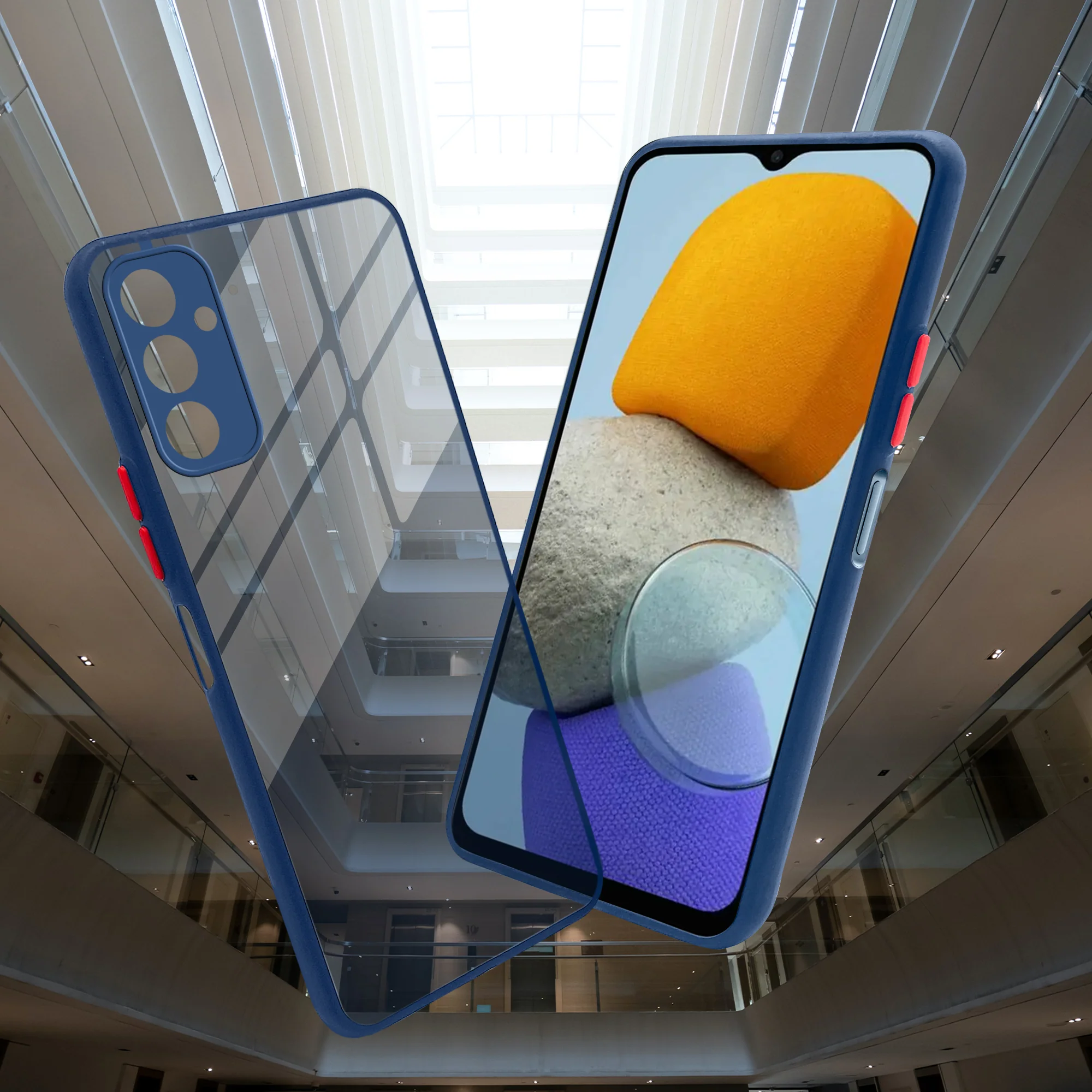 Elegant Smoky Glass Phone Case with Anti-Slip Silicone Edges Back Cover For Samsung F23 5G - Image 12