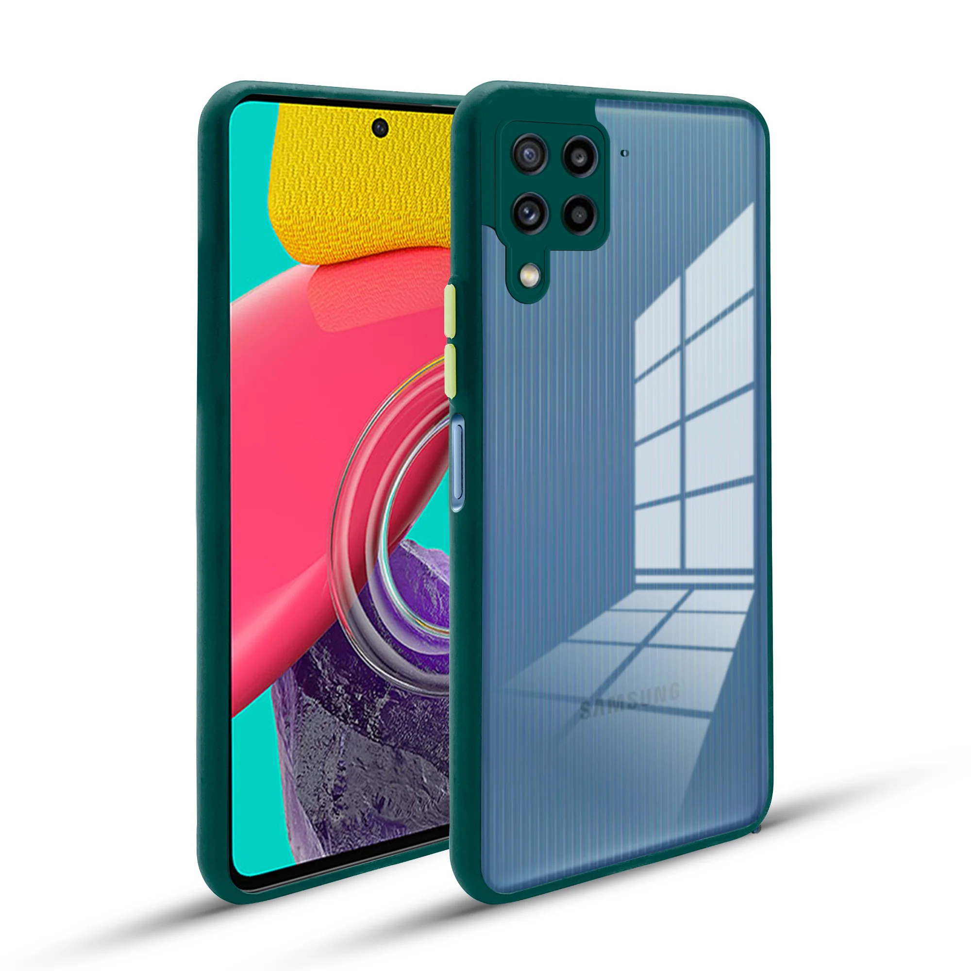 Elegant Smoky Glass Phone Case with Anti-Slip Silicone Edges Back Cover For Samsung M53 5G - Image 16