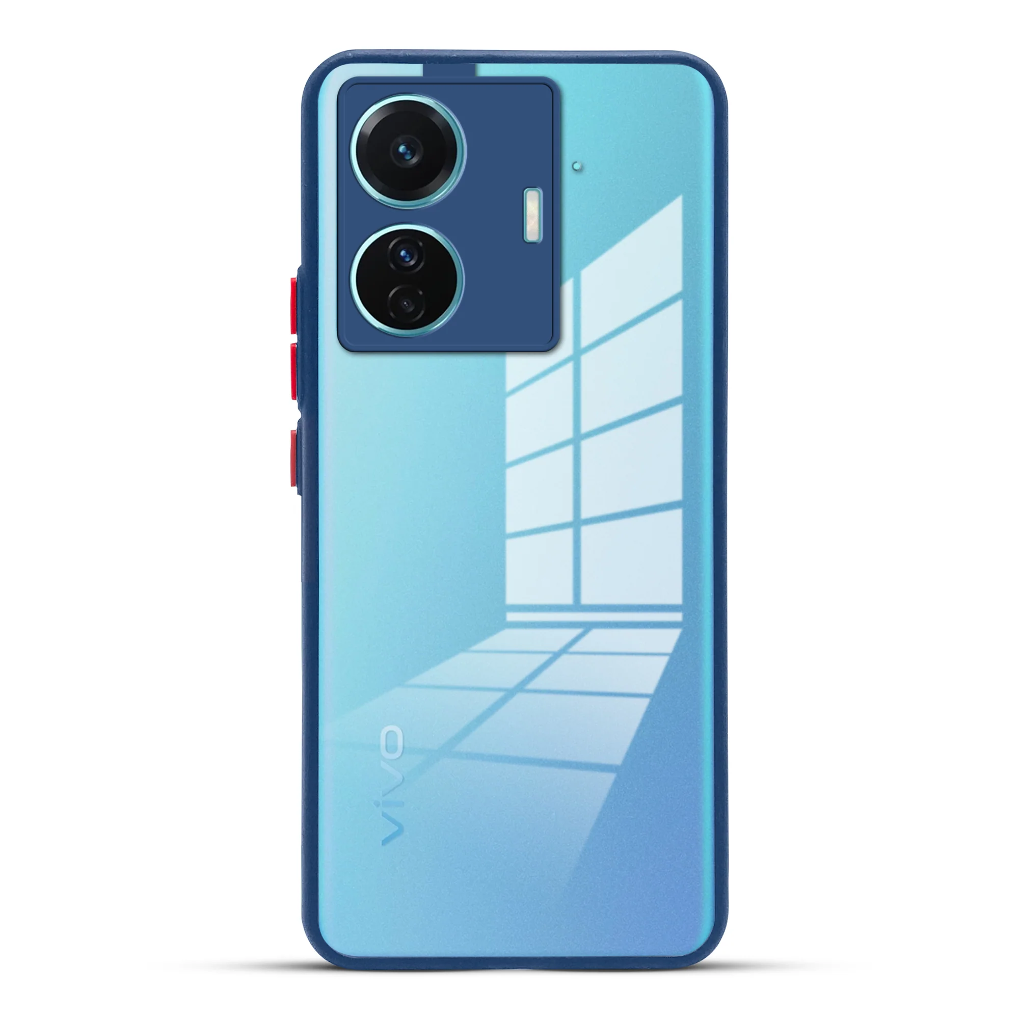 Elegant Smoky Glass Phone Case with Anti-Slip Silicone Edges Back Cover For Vivo T1 Pro 5G - Image 7