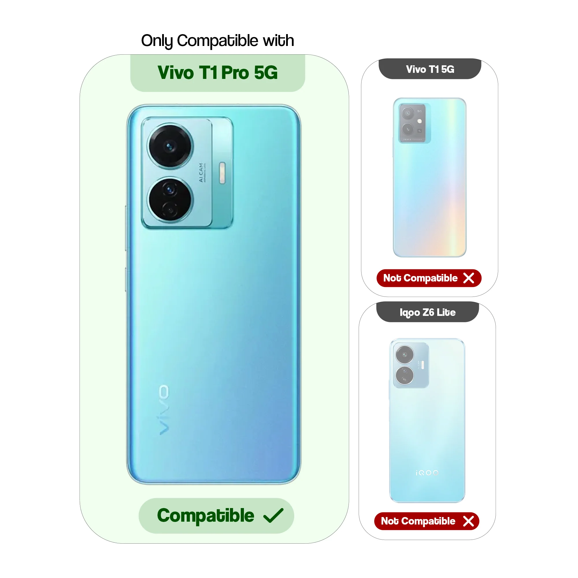 Elegant Smoky Glass Phone Case with Anti-Slip Silicone Edges Back Cover For Vivo T1 Pro 5G - Image 8