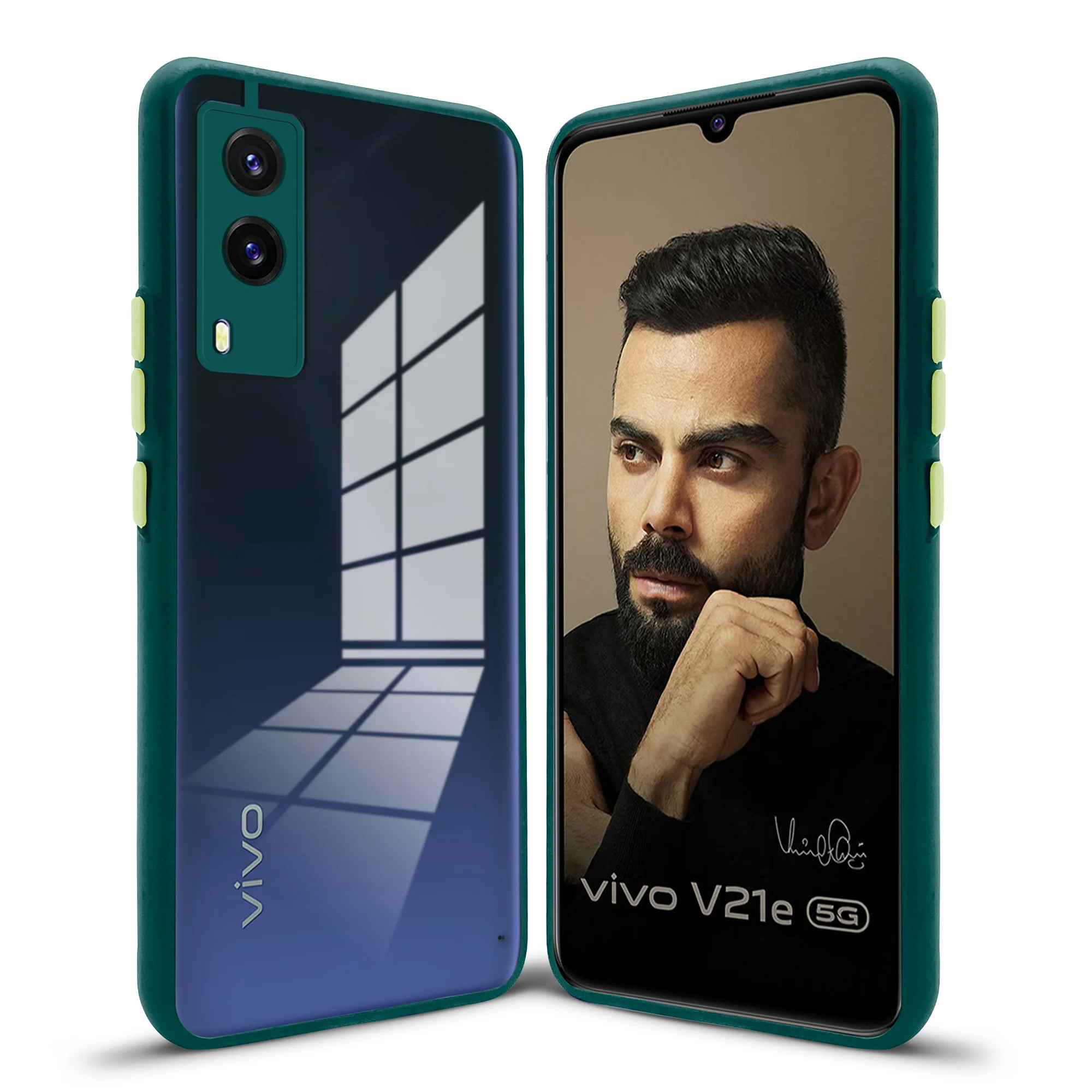 Elegant Smoky Glass Phone Case with Anti-Slip Silicone Edges Back Cover For Vivo V21e 5G - Image 16