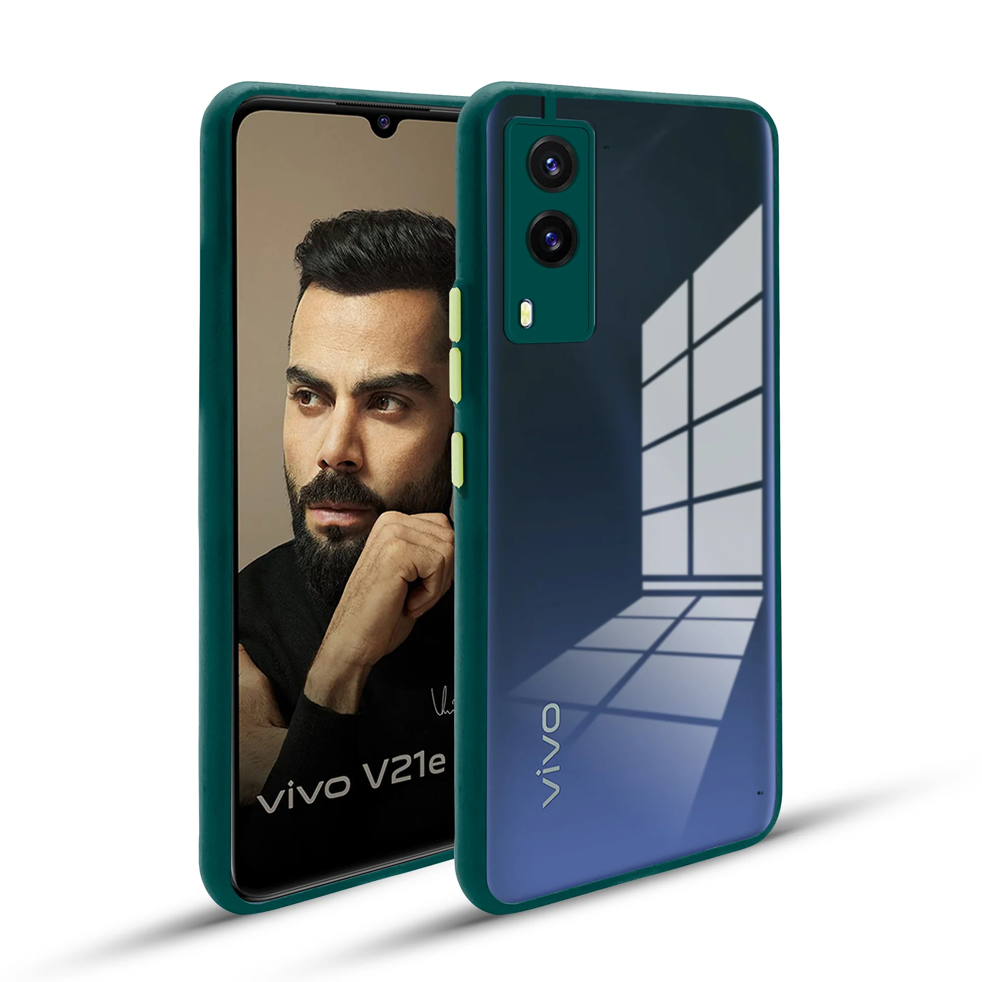Elegant Smoky Glass Phone Case with Anti-Slip Silicone Edges Back Cover For Vivo V21e 5G - Image 17