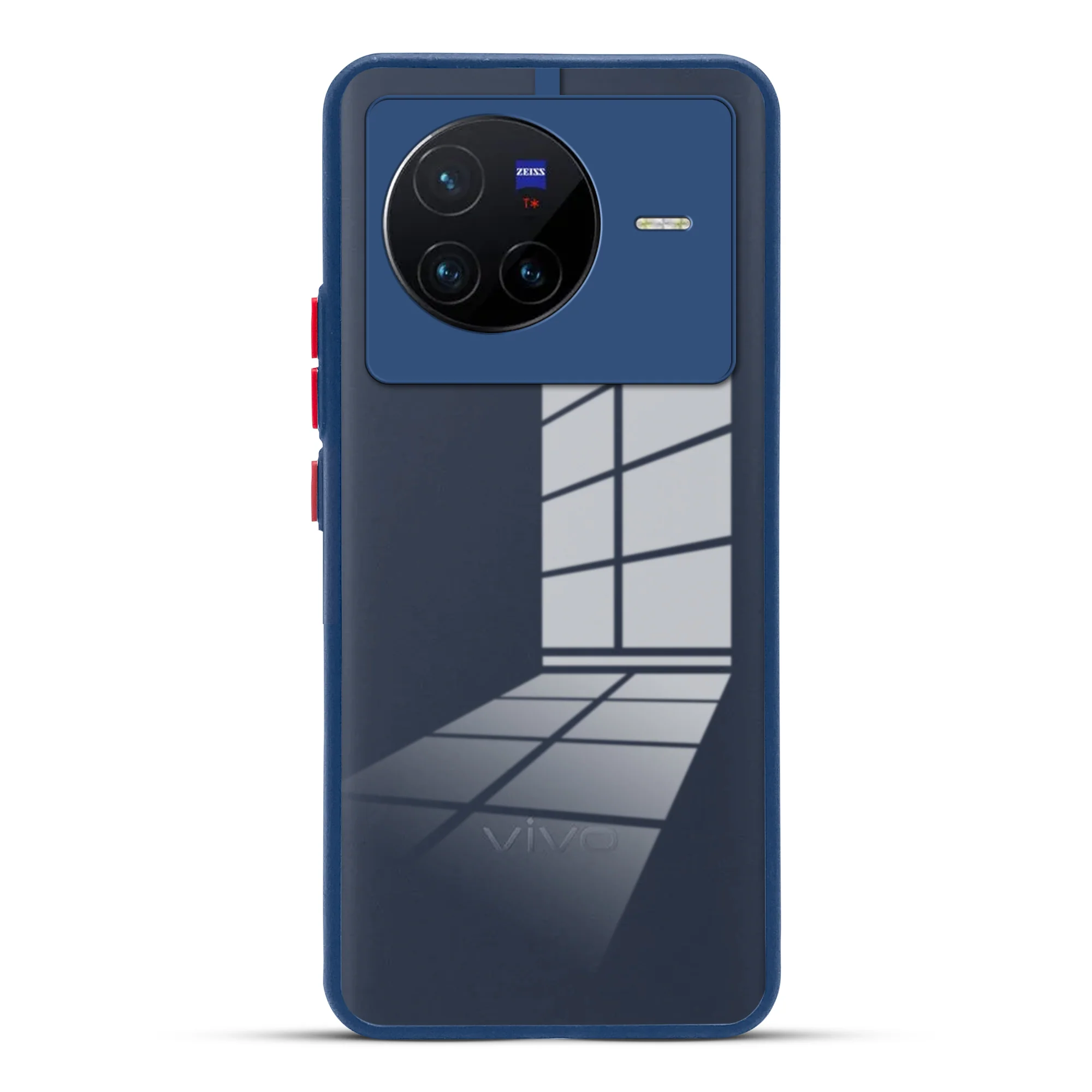 Elegant Smoky Glass Phone Case with Anti-Slip Silicone Edges Back Cover For Vivo X80 5G - Image 7