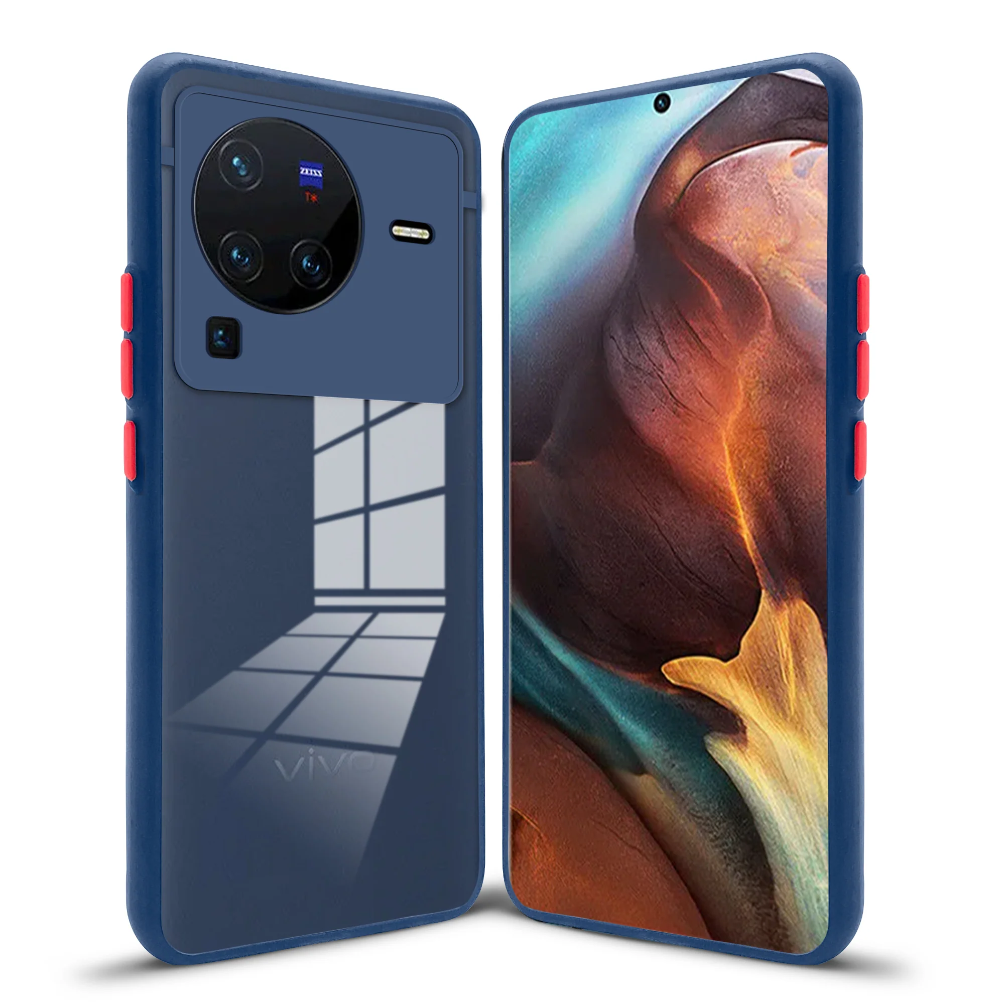 Elegant Smoky Glass Phone Case with Anti-Slip Silicone Edges Back Cover For Vivo X80 Pro 5G - Image 10