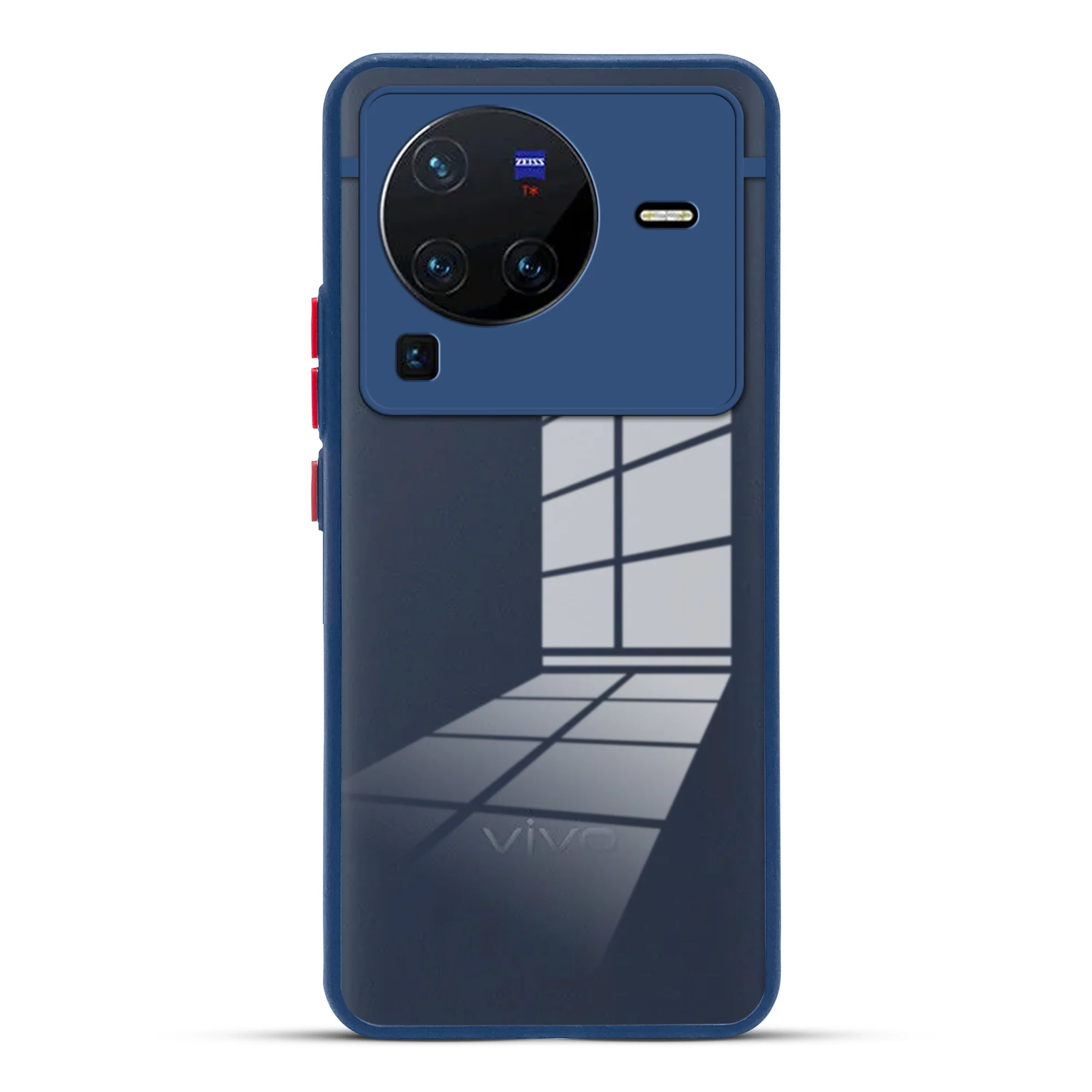 Elegant Smoky Glass Phone Case with Anti-Slip Silicone Edges Back Cover For Vivo X80 Pro 5G - Image 7