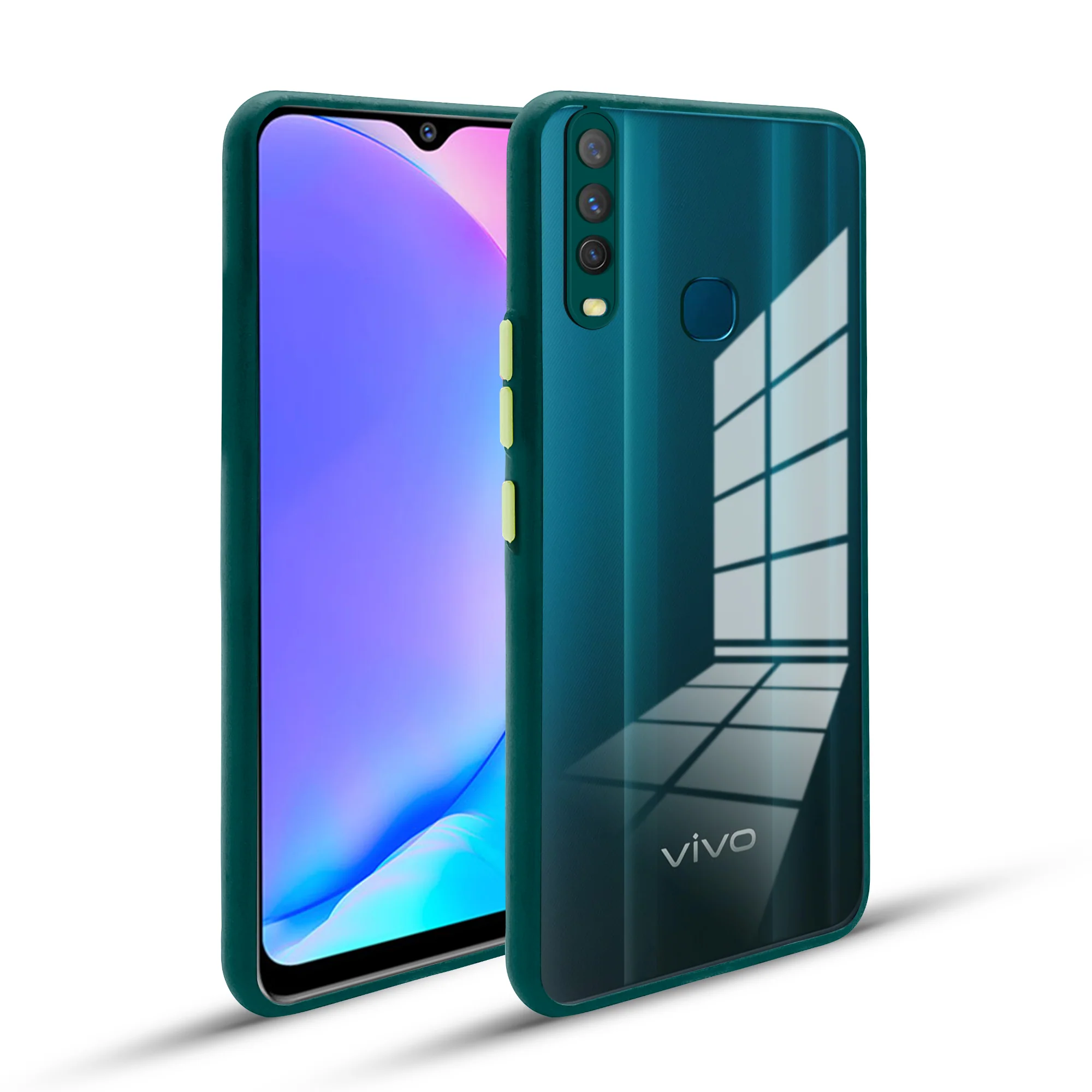 Elegant Smoky Glass Phone Case with Anti-Slip Silicone Edges Back Cover For Vivo Y12 - Image 11