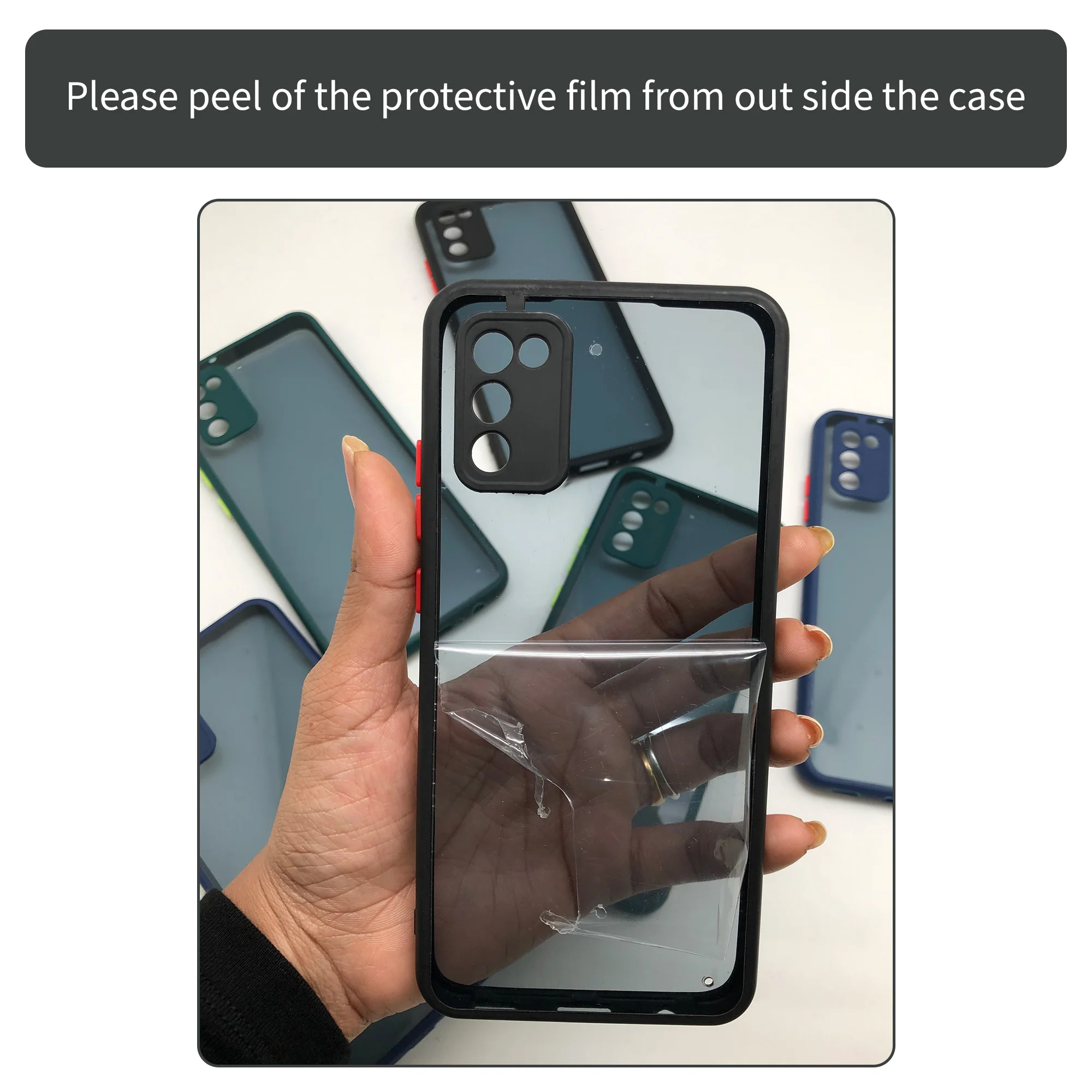 Elegant Smoky Glass Phone Case with Anti-Slip Silicone Edges Back Cover For Vivo Y33S - Image 3