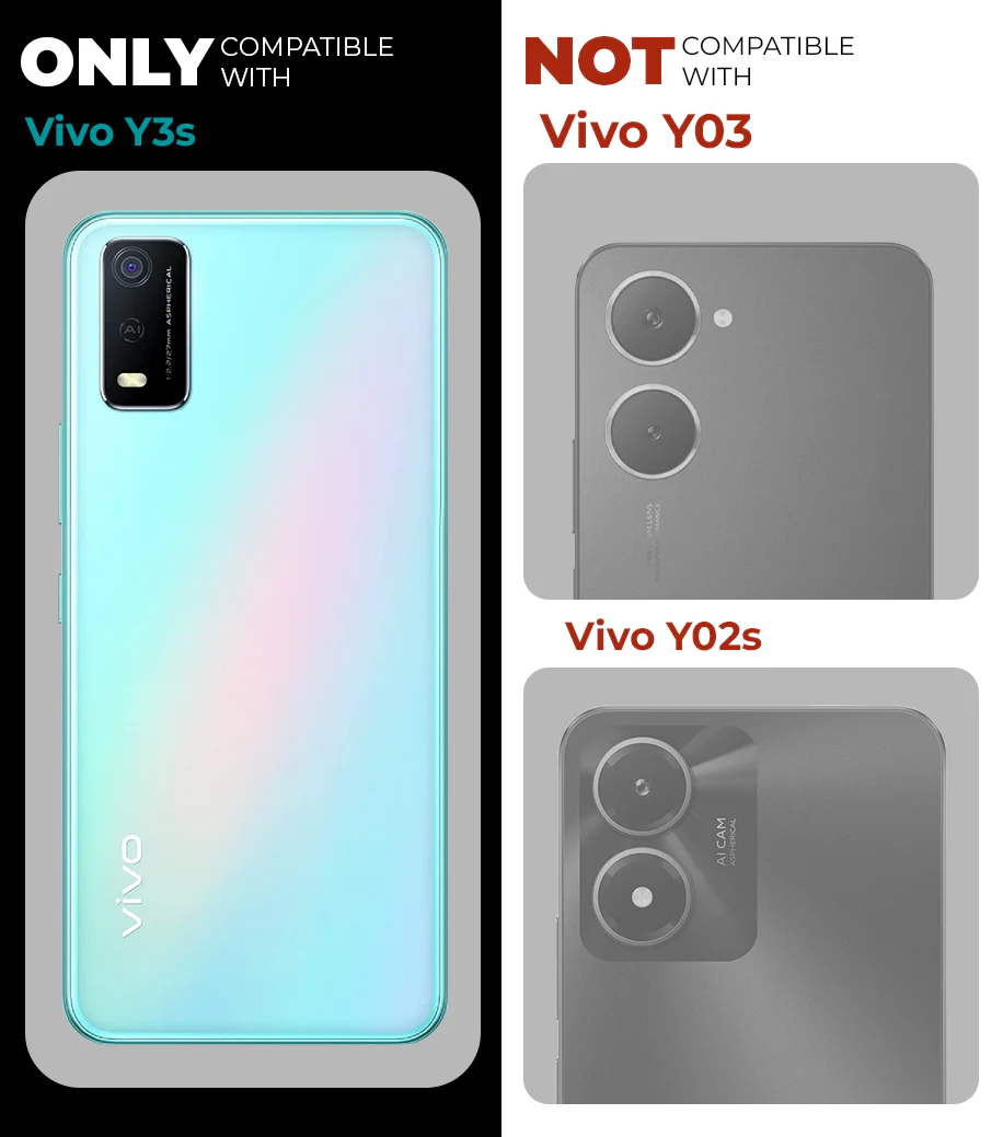 Elegant Smoky Glass Phone Case with Anti-Slip Silicone Edges Back Cover For Vivo Y3s - Image 2