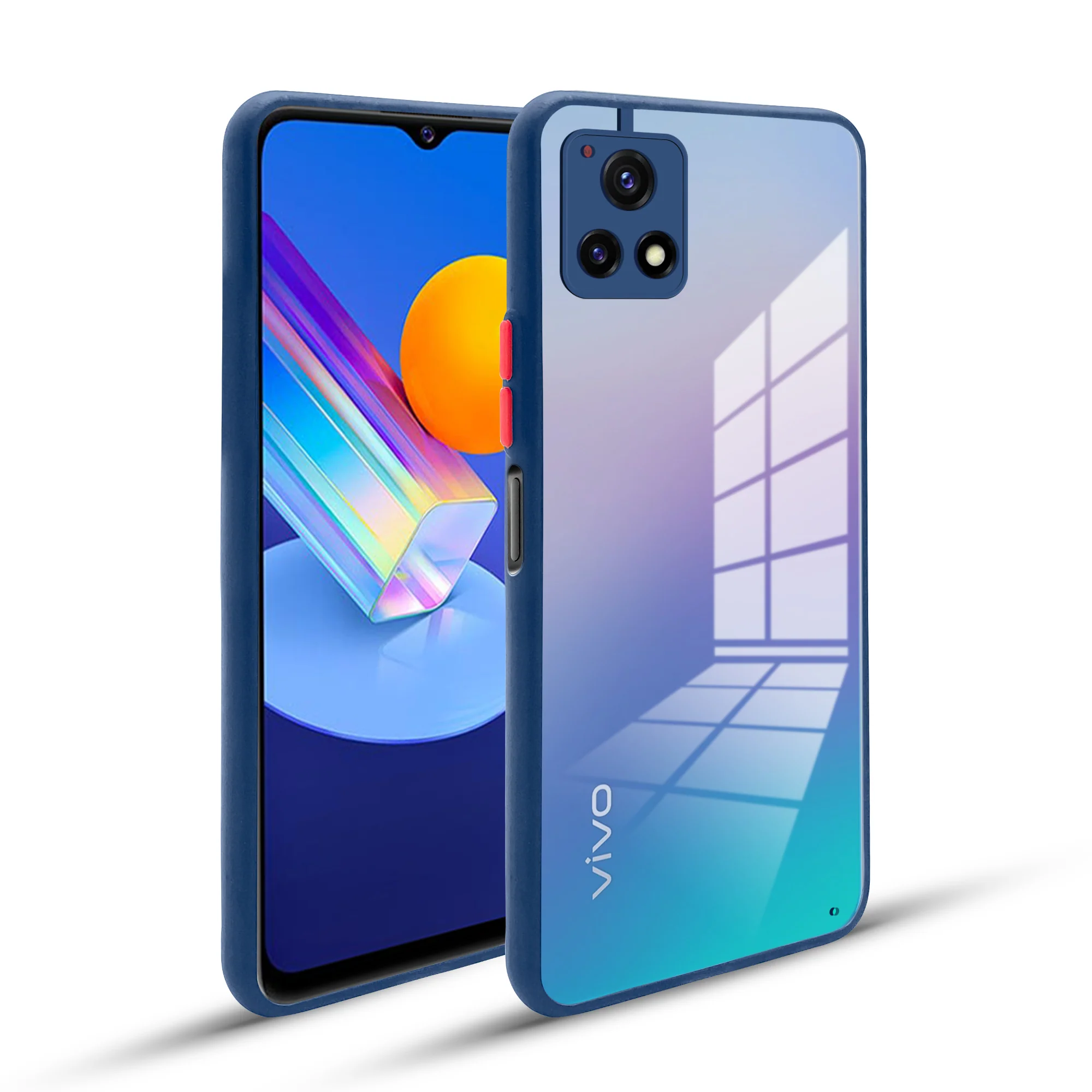 Elegant Smoky Glass Phone Case with Anti-Slip Silicone Edges Back Cover For Vivo Y72 5G - Image 11