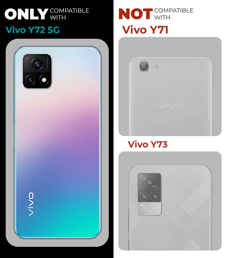 Elegant Smoky Glass Phone Case with Anti-Slip Silicone Edges Back Cover For Vivo Y72 5G - Image 2