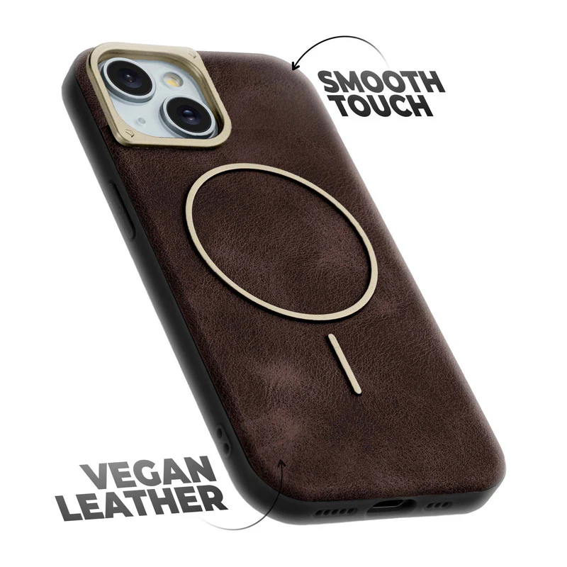 Elite PU Leather Wireless Charging Support Case for Apple iPhone 14 - Image 12