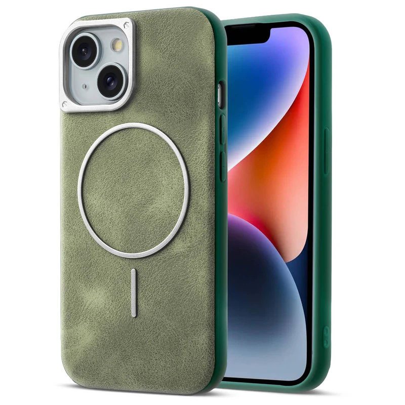 Elite PU Leather Wireless Charging Support Case for Apple iPhone 14 - Image 25