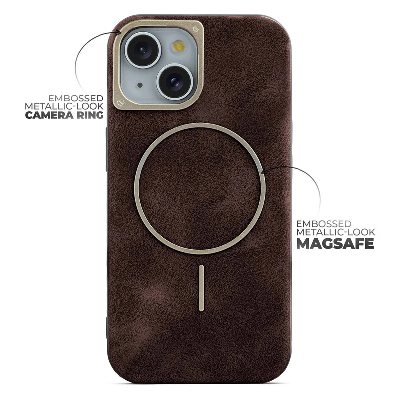 Elite PU Leather Wireless Charging Support Case for Apple iPhone 15 - Image 10