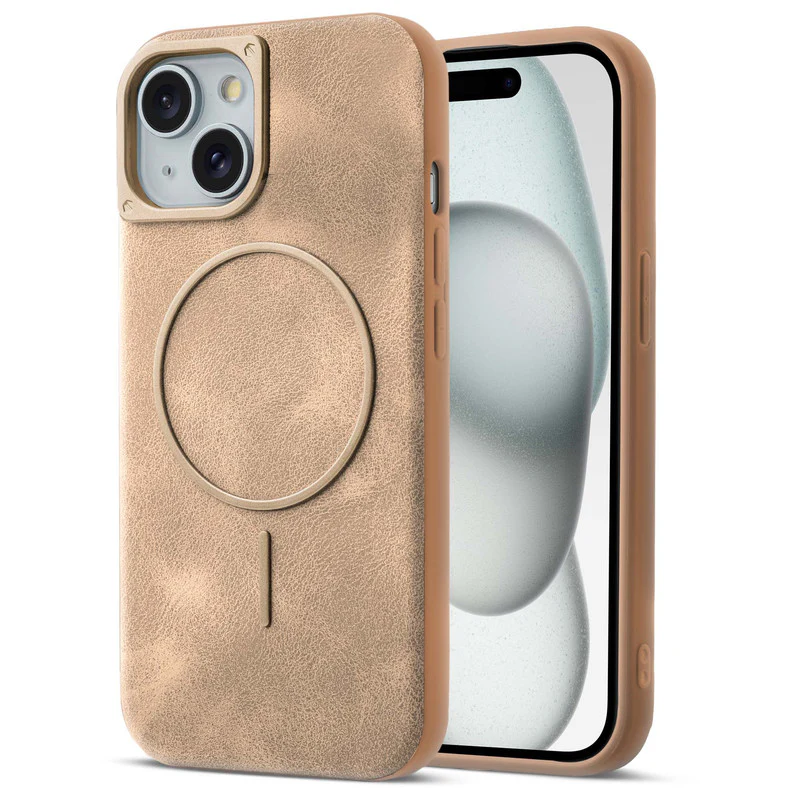 Elite PU Leather Wireless Charging Support Case for Apple iPhone 15 - Image 13