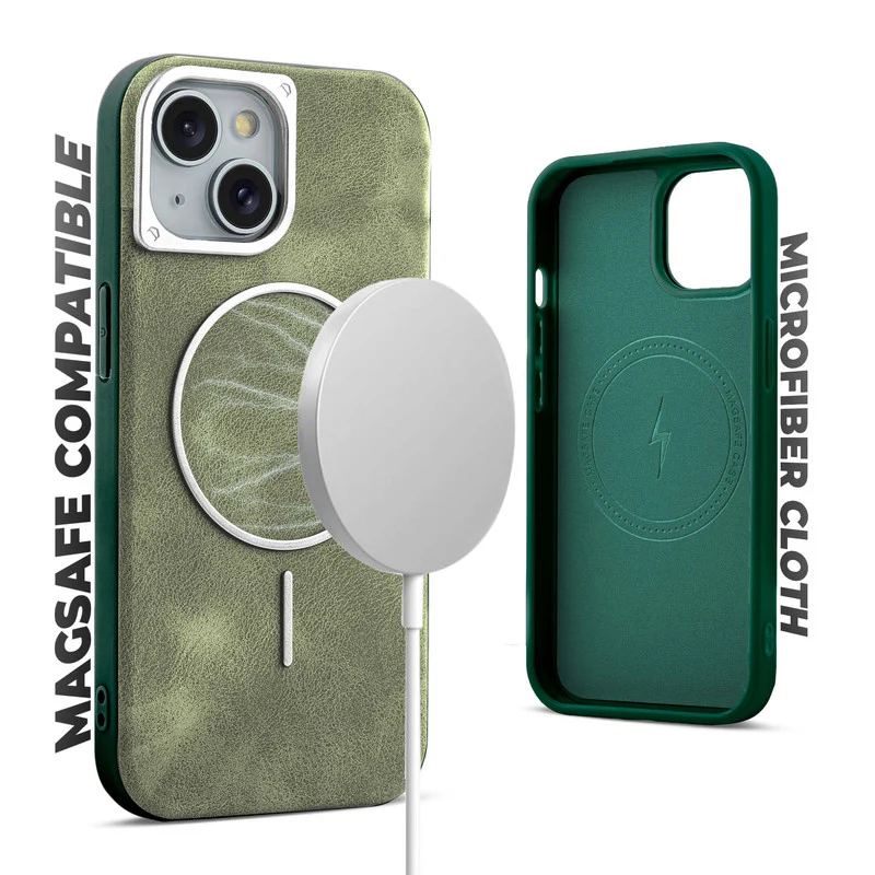 Elite PU Leather Wireless Charging Support Case for Apple iPhone 15 - Image 21