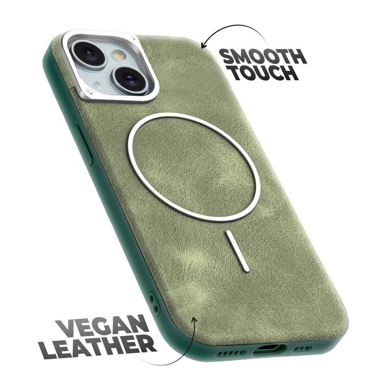 Elite PU Leather Wireless Charging Support Case for Apple iPhone 15 - Image 24