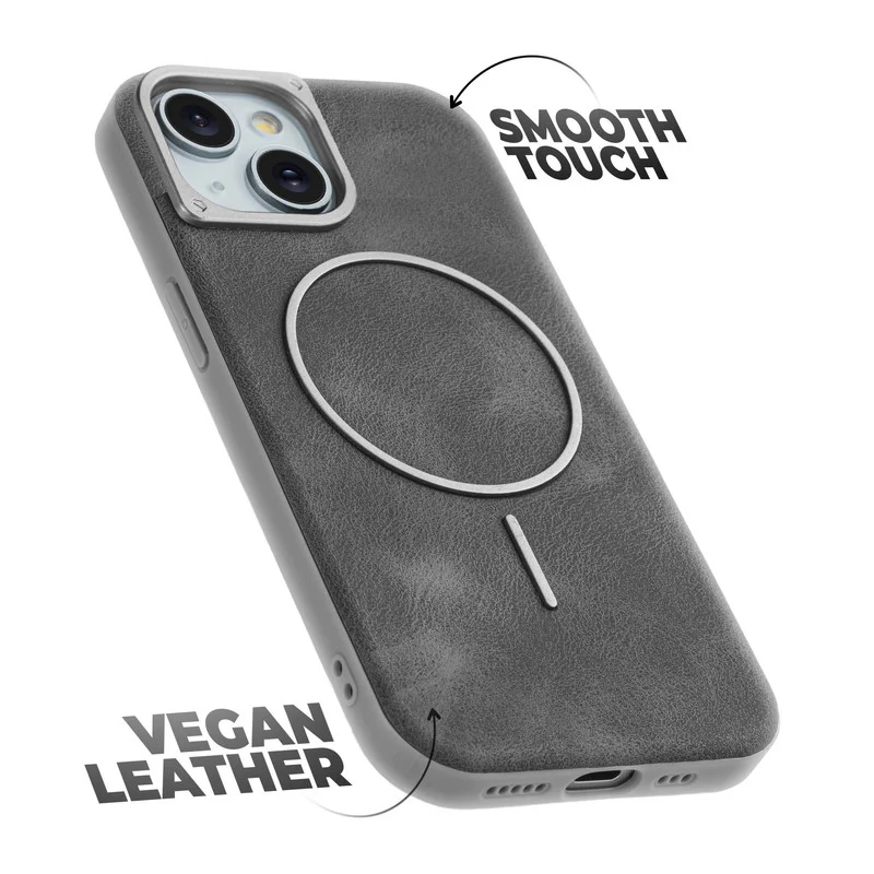 Elite PU Leather Wireless Charging Support Case for Apple iPhone 15 - Image 30