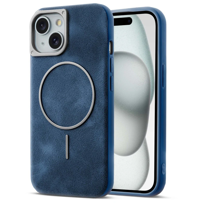 Elite PU Leather Wireless Charging Support Case for Apple iPhone 15 - Image 31