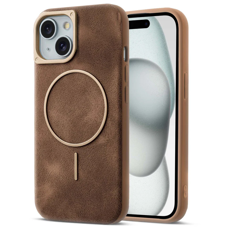 Elite PU Leather Wireless Charging Support Case for Apple iPhone 15 - Image 37